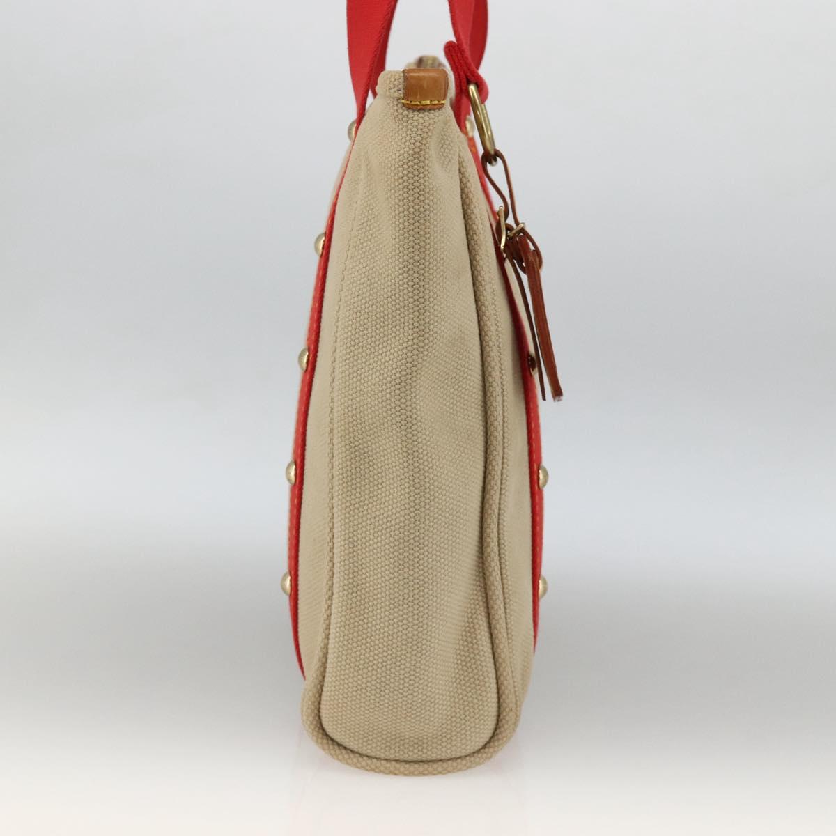 LOUIS VUITTON Antigua Cabas MM Tote Bag Canvas Beige Red M40035 LV Auth ka3234