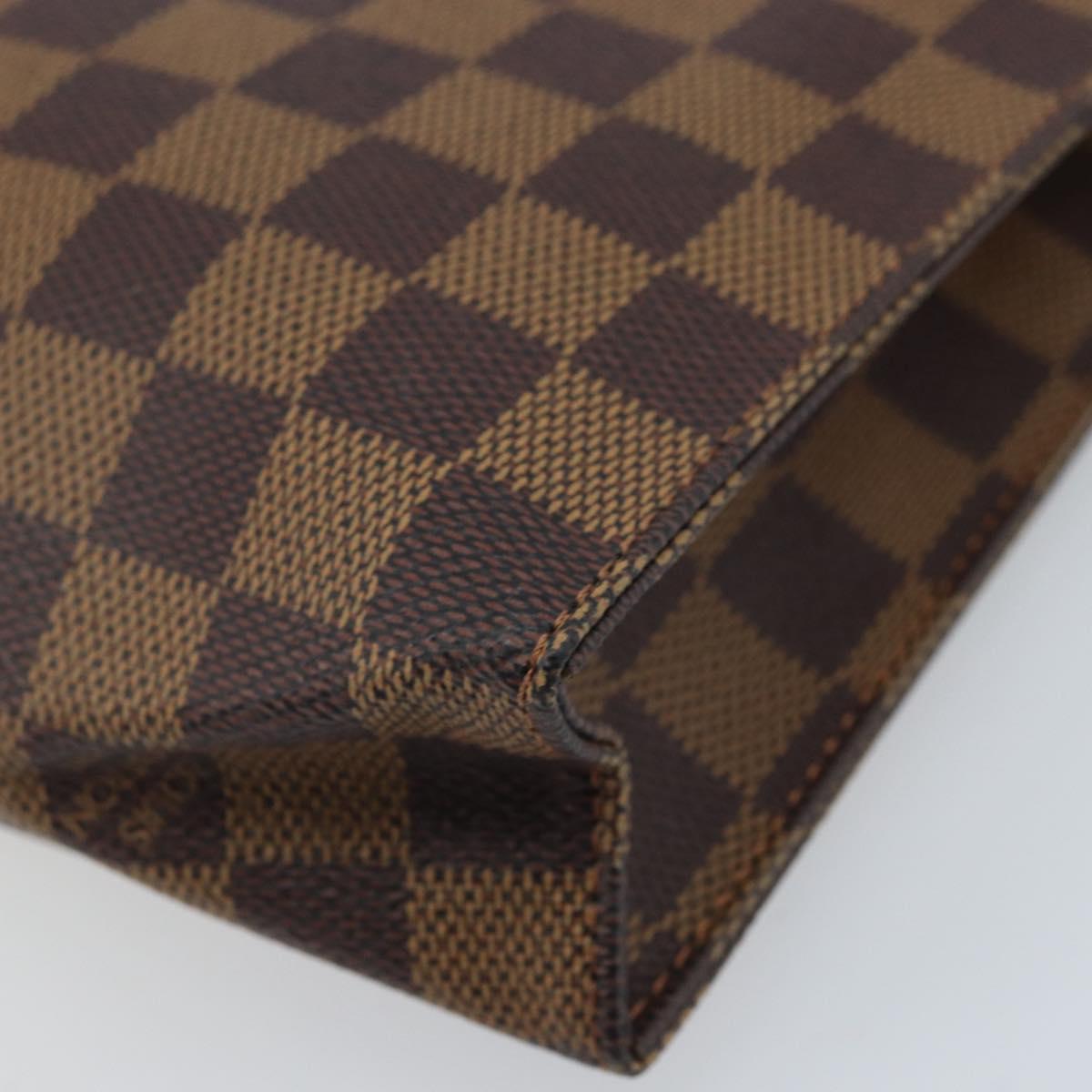 LOUIS VUITTON Damier Ebene Poche Toilette 26 Pouch N47543 LV Auth ka3237