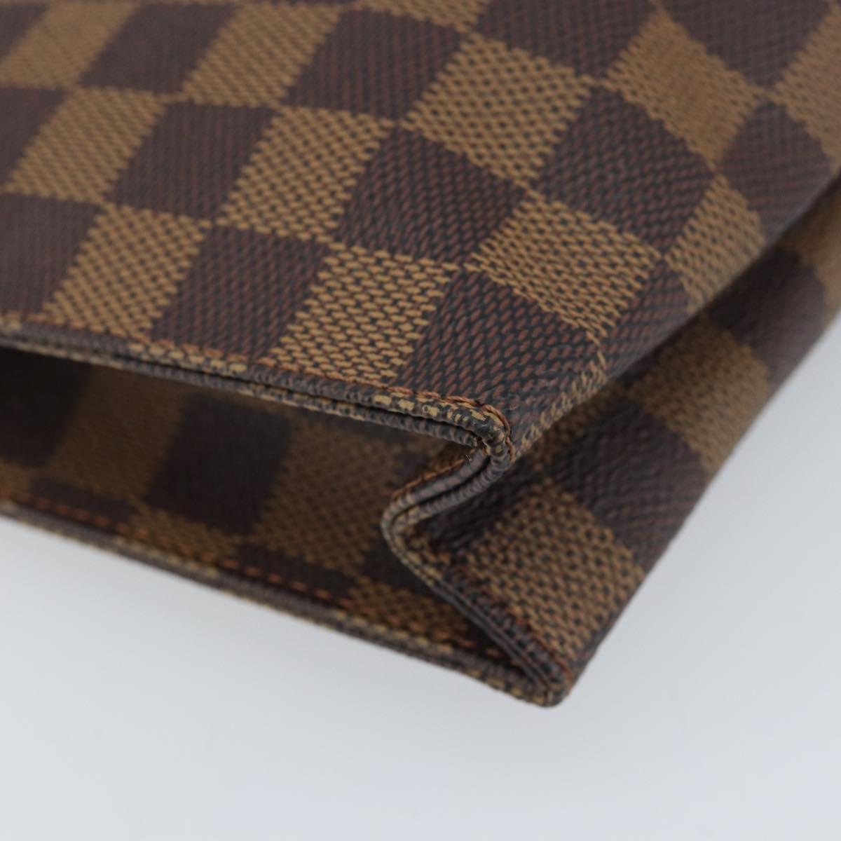 LOUIS VUITTON Damier Ebene Poche Toilette 26 Pouch N47543 LV Auth ka3237