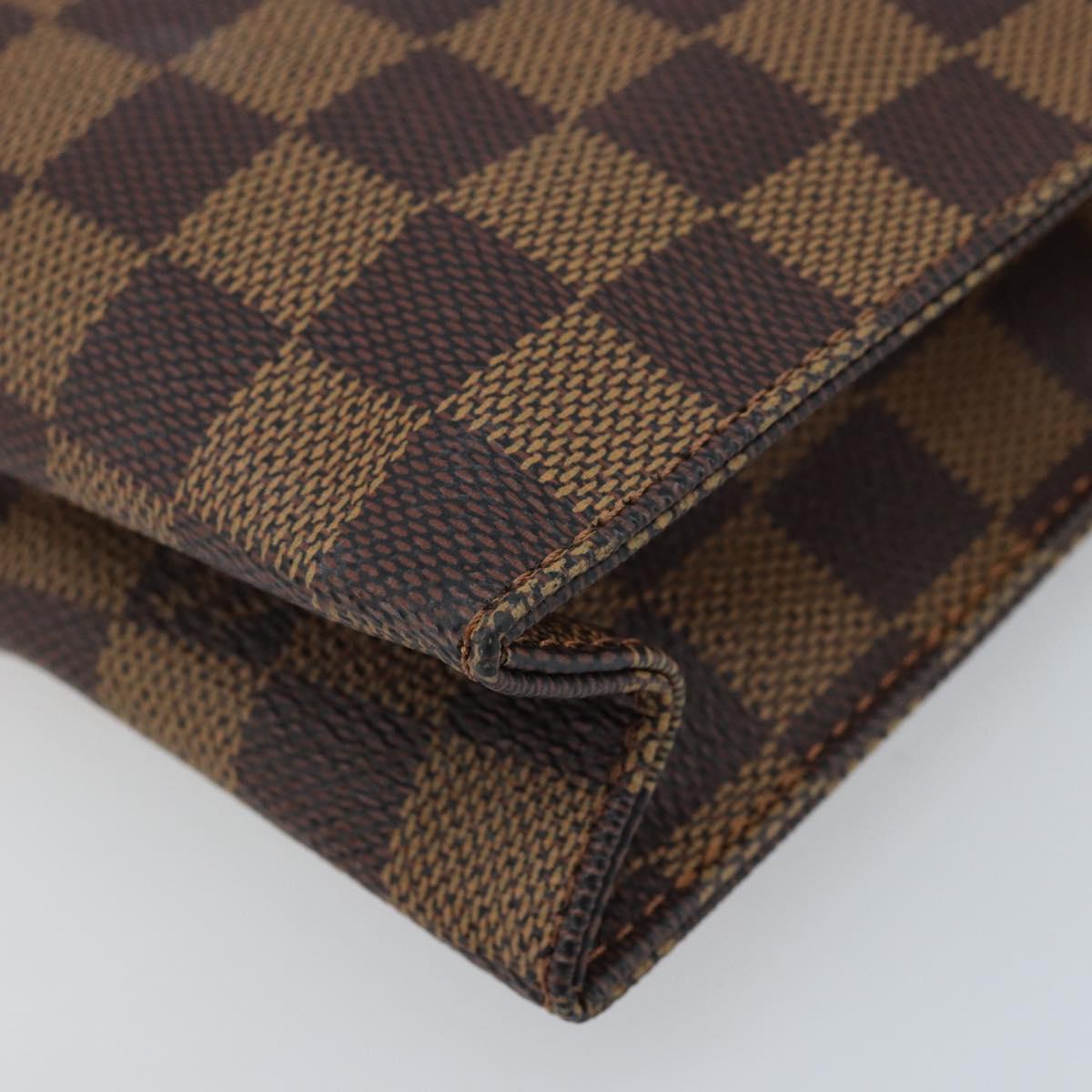 LOUIS VUITTON Damier Ebene Poche Toilette 26 Pouch N47543 LV Auth ka3237