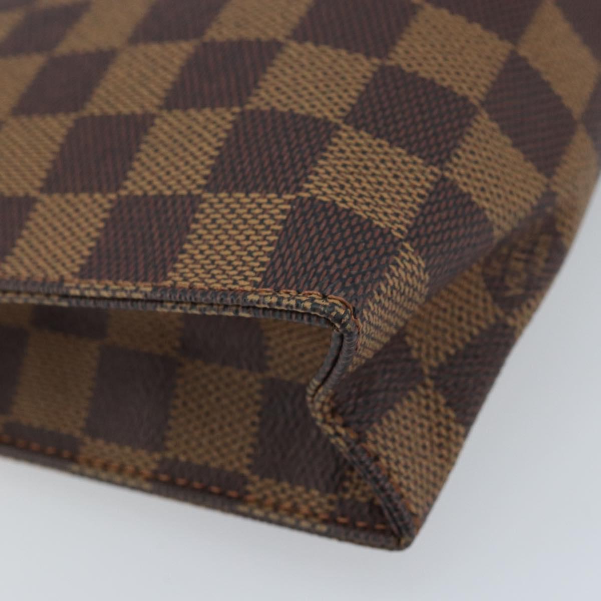 LOUIS VUITTON Damier Ebene Poche Toilette 26 Pouch N47543 LV Auth ka3237