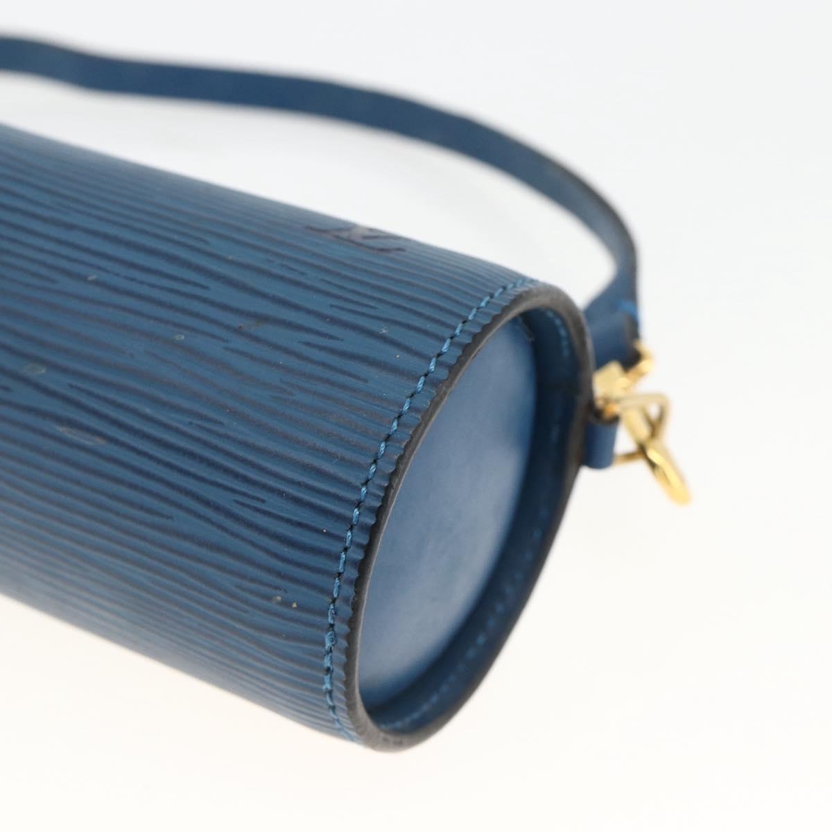 LOUIS VUITTON Epi Soufflot Pouch Blue LV Auth ka3238