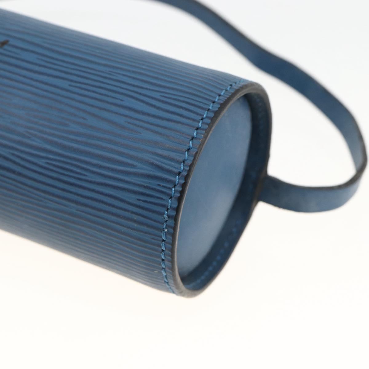LOUIS VUITTON Epi Soufflot Pouch Blue LV Auth ka3238