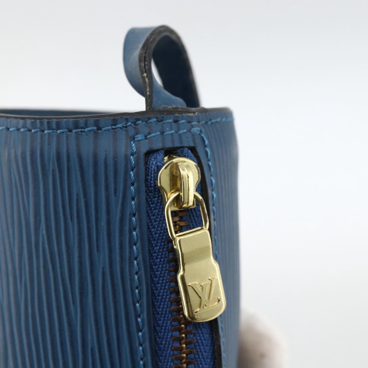 LOUIS VUITTON Epi Soufflot Pouch Blue LV Auth ka3238