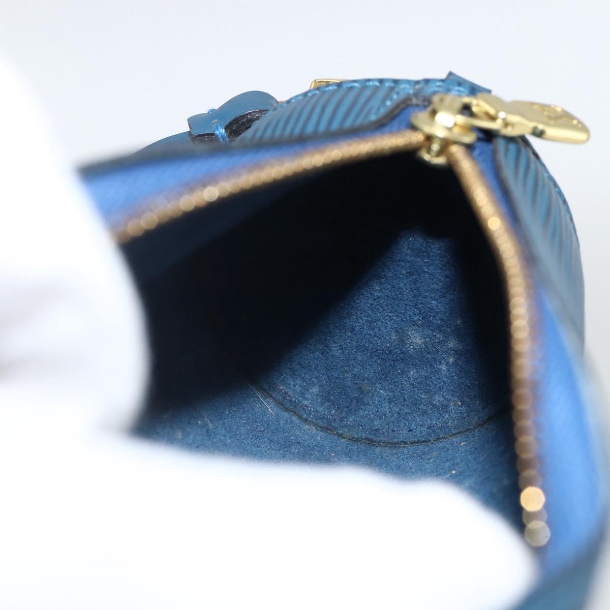 LOUIS VUITTON Epi Soufflot Pouch Blue LV Auth ka3238