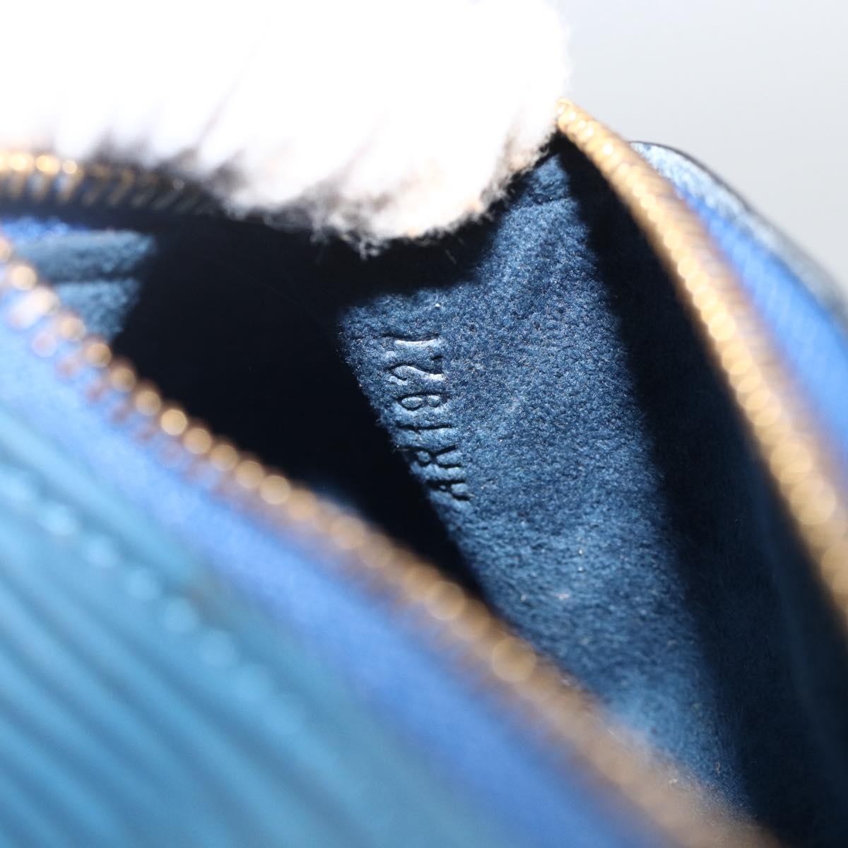 LOUIS VUITTON Epi Soufflot Pouch Blue LV Auth ka3238