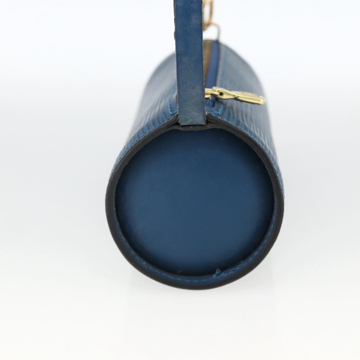LOUIS VUITTON Epi Soufflot Pouch Blue LV Auth ka3238