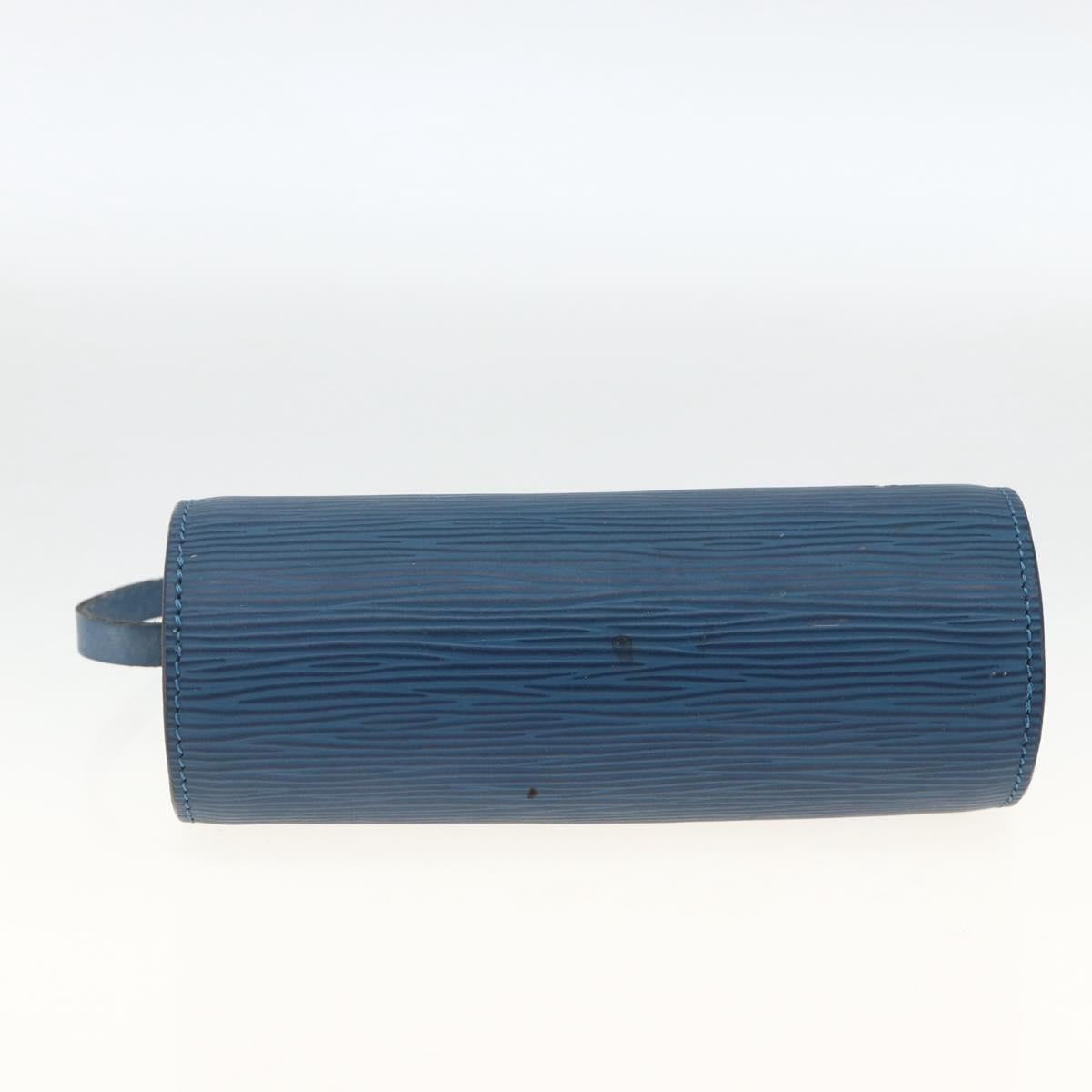 LOUIS VUITTON Epi Soufflot Pouch Blue LV Auth ka3238
