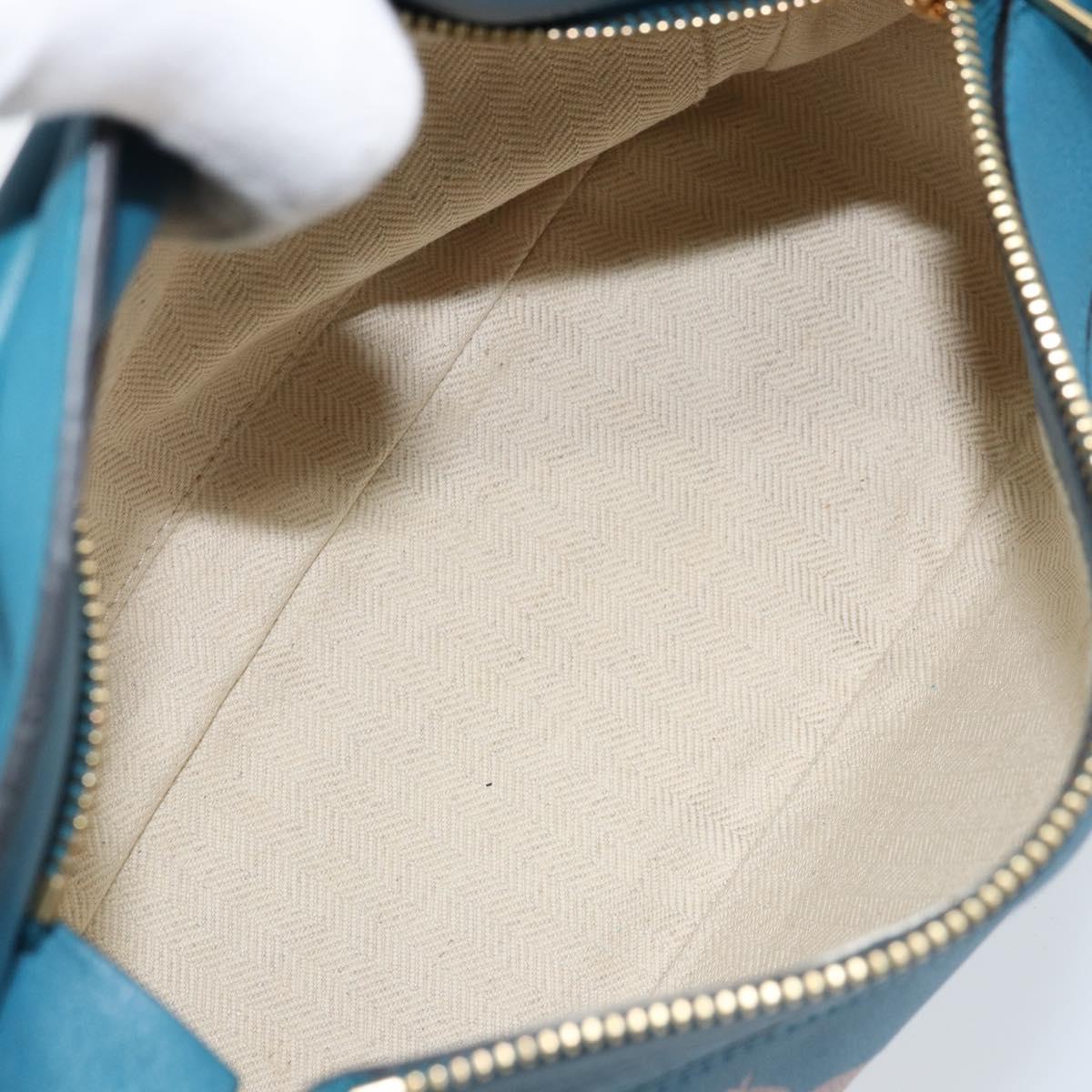 LOEWE テ Studio Ghibli Puzzle bag Hand Bag Leather 2way Blue Gold Auth ka3244SM