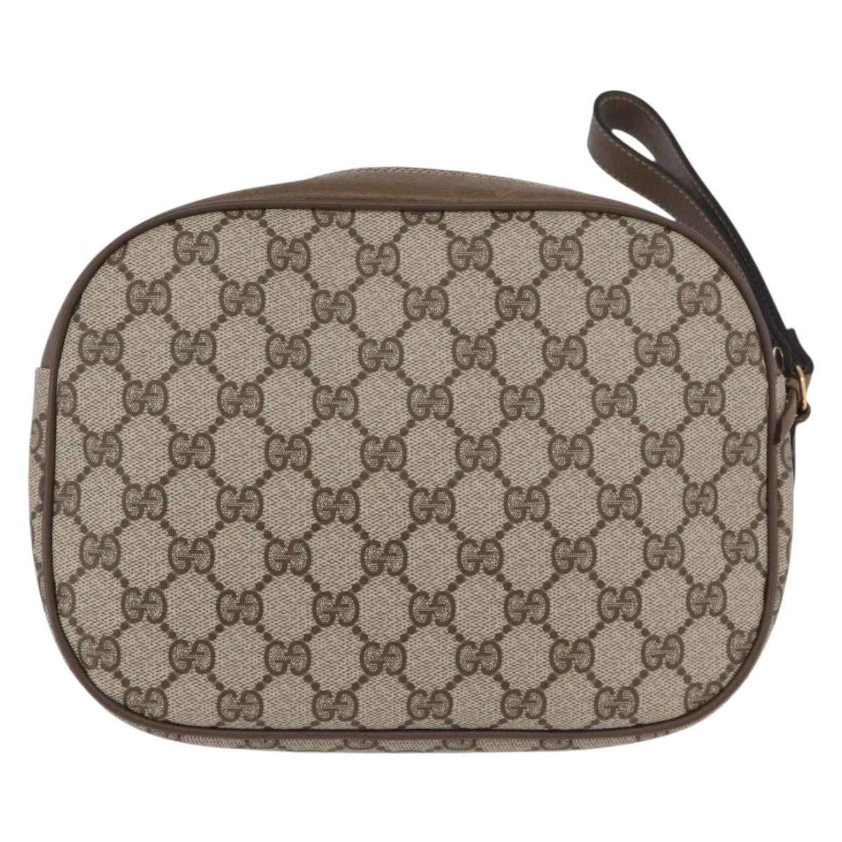 GUCCI GG Supreme Web Sherry Line Bag PVC Beige Red Green 89 01 034 Auth ka3250