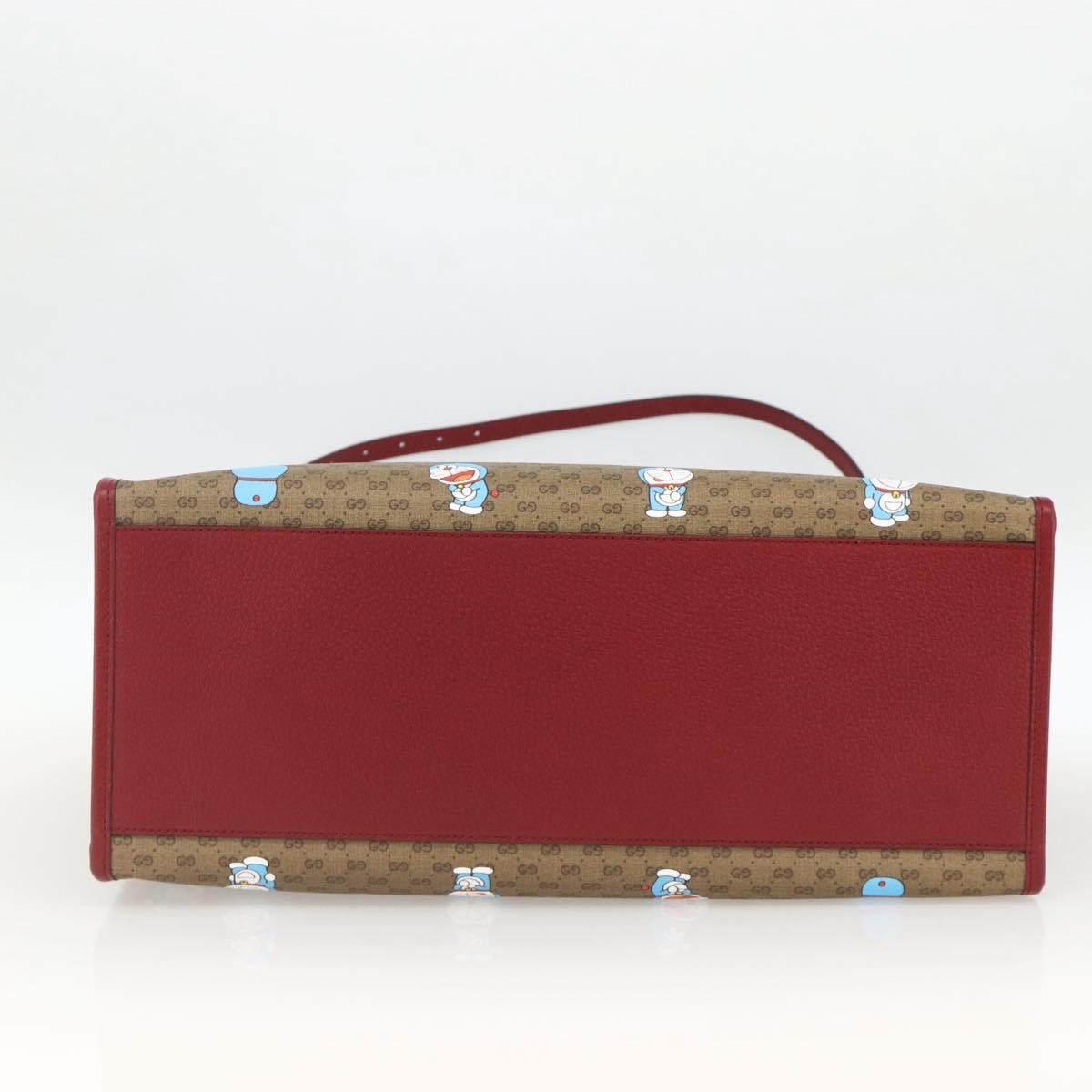 GUCCI GUCCI Ã Doraemon Micro GG Supreme Bag PVC 2way Beige 653952 Auth ka3262SM