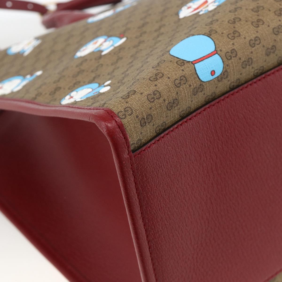 GUCCI GUCCI Ã Doraemon Micro GG Supreme Bag PVC 2way Beige 653952 Auth ka3262SM