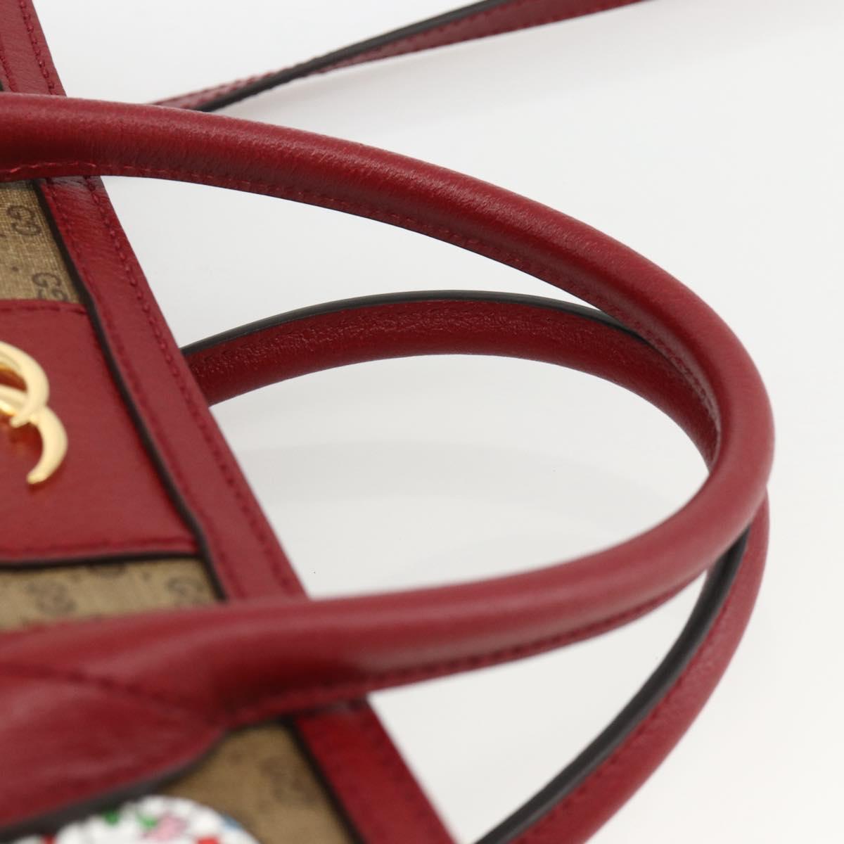 GUCCI GUCCI Ã Doraemon Micro GG Supreme Bag PVC 2way Beige 653952 Auth ka3262SM