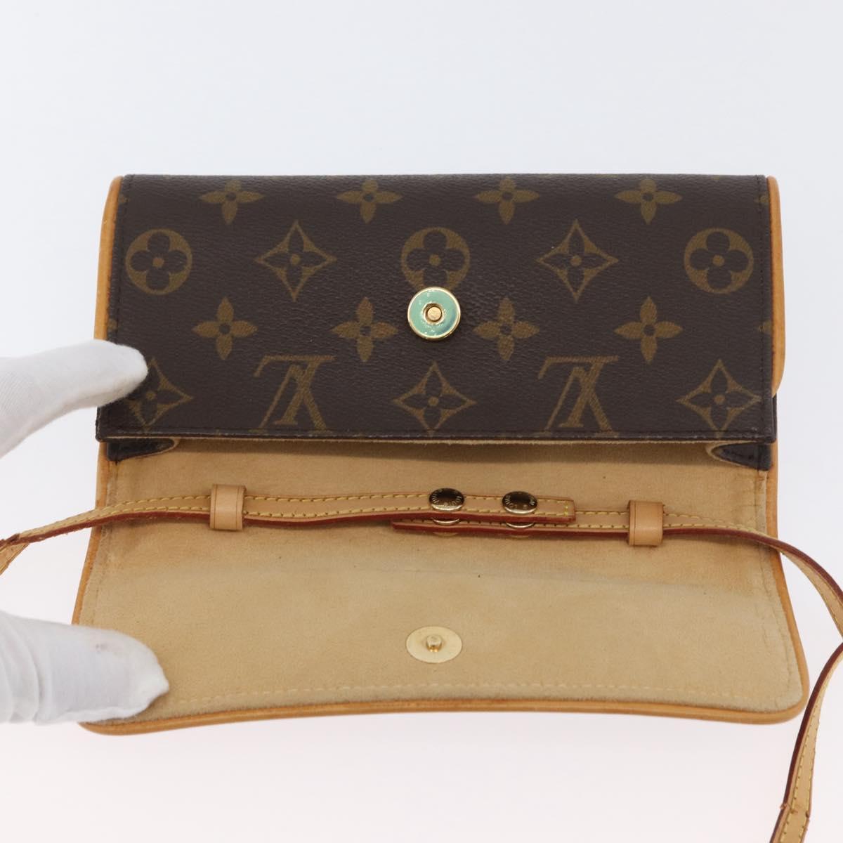 LOUIS VUITTON Monogram Pochette Twin PM Shoulder Bag M51854 LV Auth ka3263