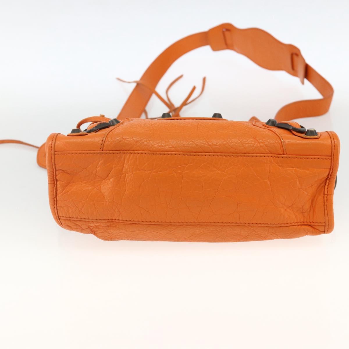 BALENCIAGA LuCity Hand Bag Leather 2way Orange 300295 Auth ka3266M