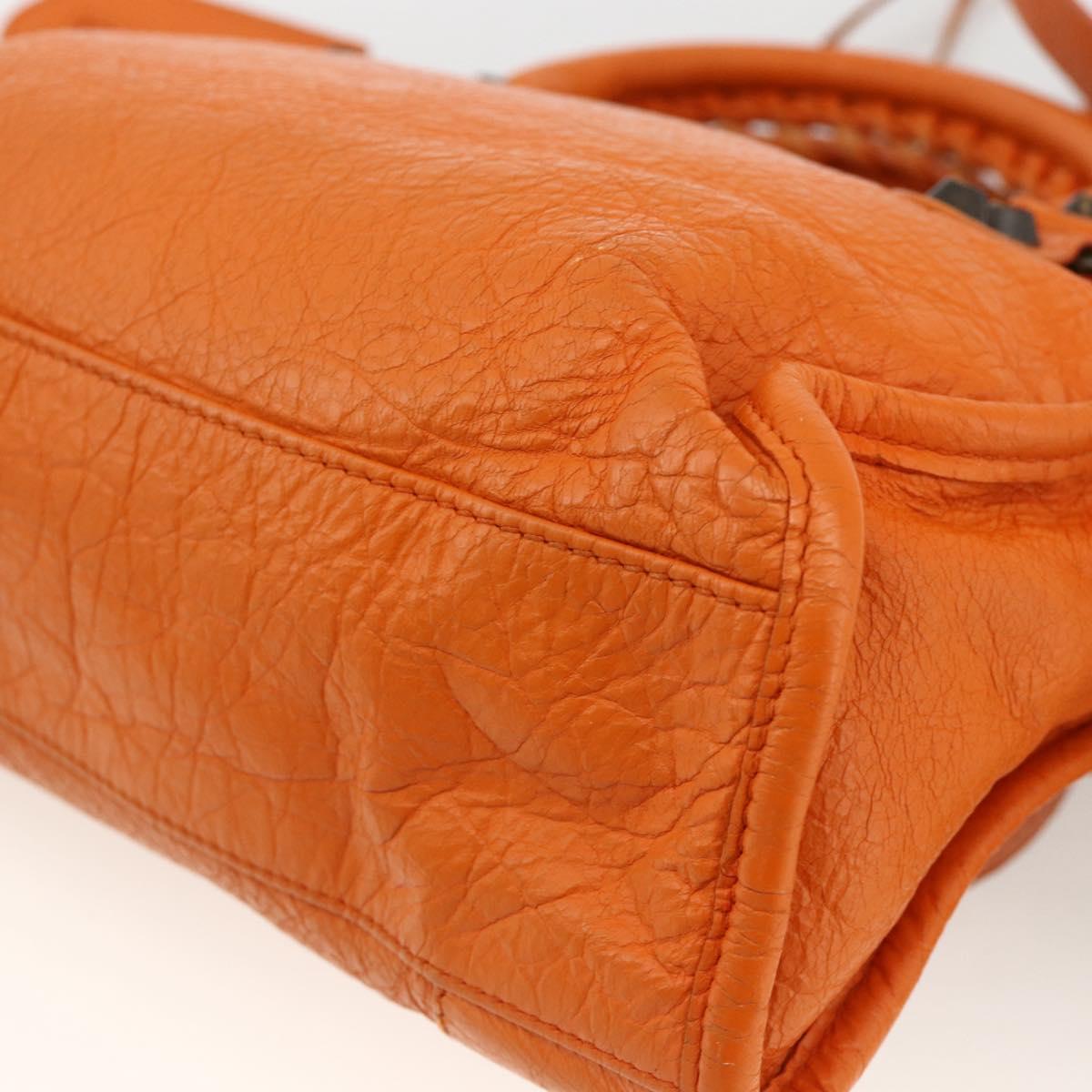 BALENCIAGA LuCity Hand Bag Leather 2way Orange 300295 Auth ka3266M