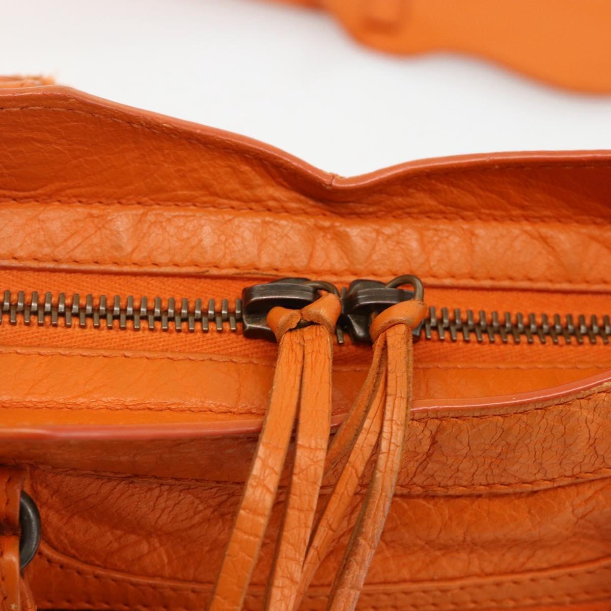 BALENCIAGA LuCity Hand Bag Leather 2way Orange 300295 Auth ka3266M