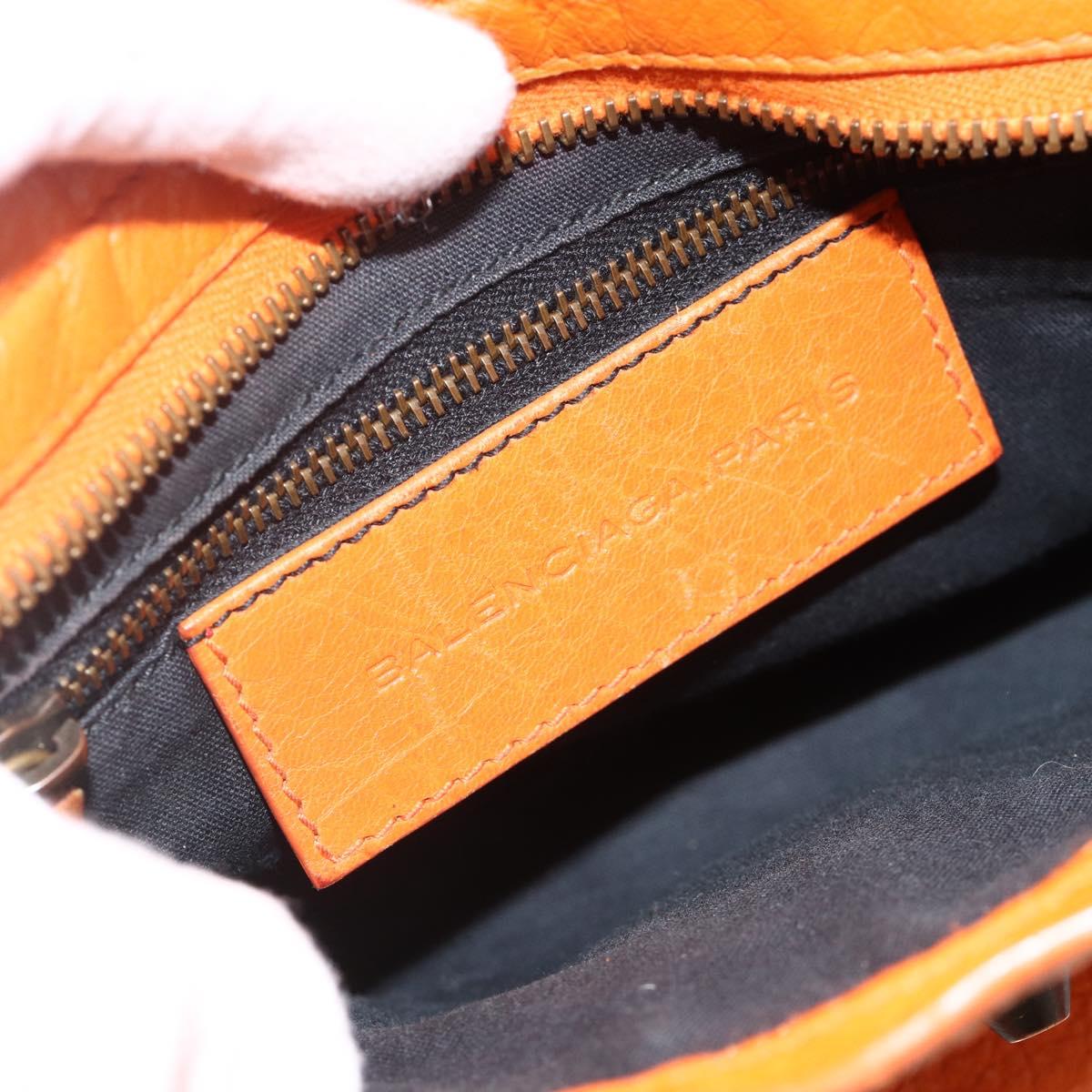 BALENCIAGA LuCity Hand Bag Leather 2way Orange 300295 Auth ka3266M