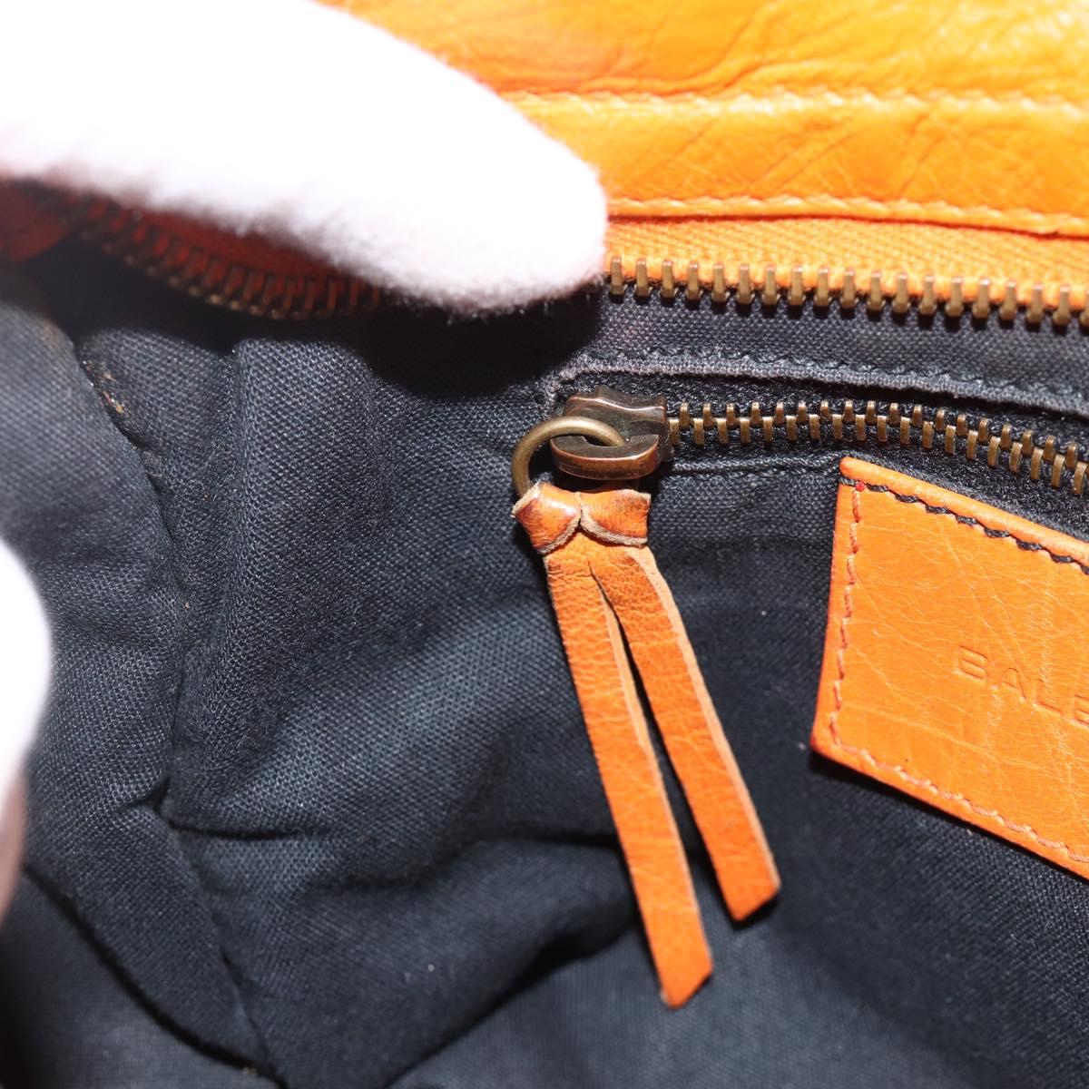 BALENCIAGA LuCity Hand Bag Leather 2way Orange 300295 Auth ka3266M