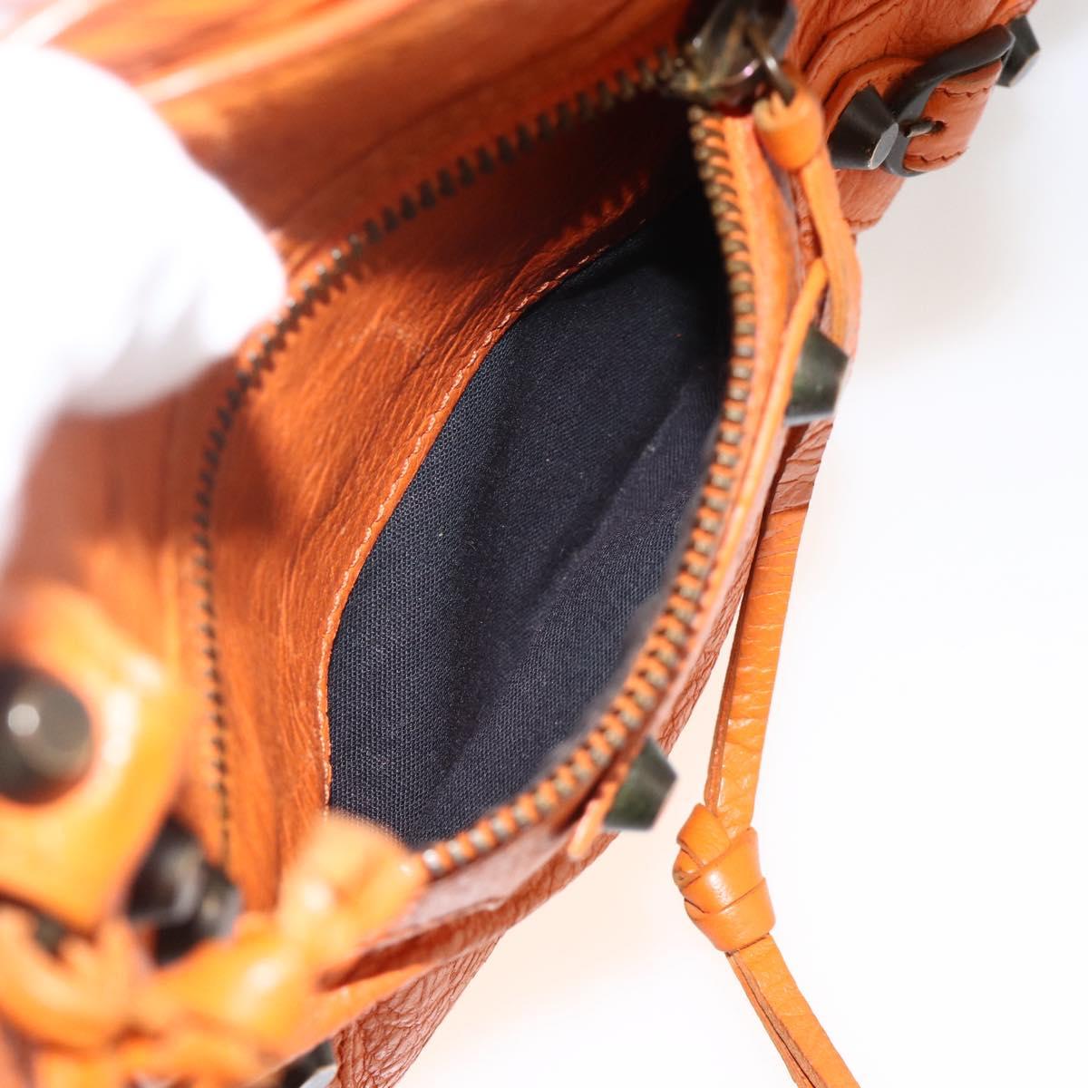 BALENCIAGA LuCity Hand Bag Leather 2way Orange 300295 Auth ka3266M