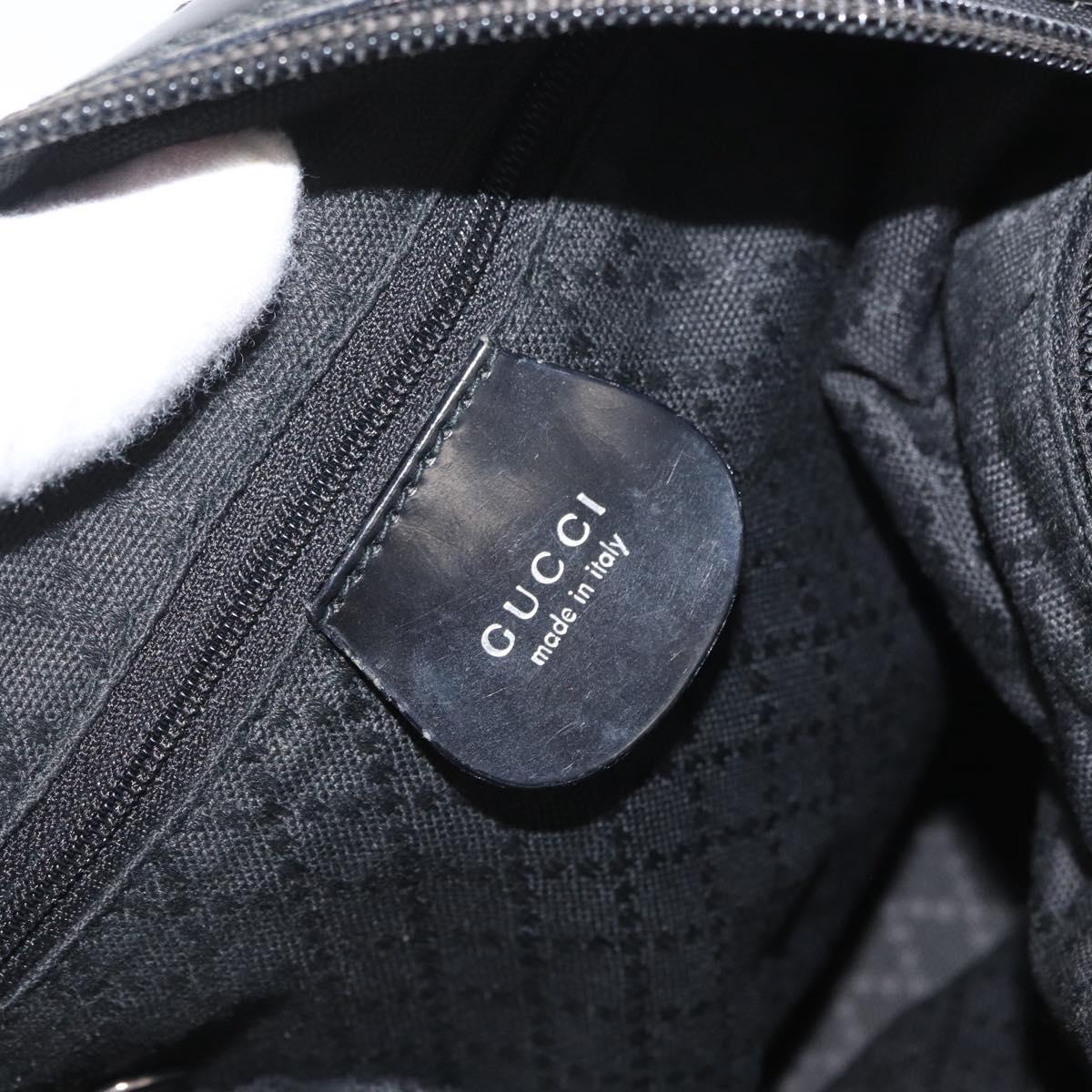 GUCCI Bamboo Shoulder Bag Nylon Black Silver 000 0531 Auth ka3282