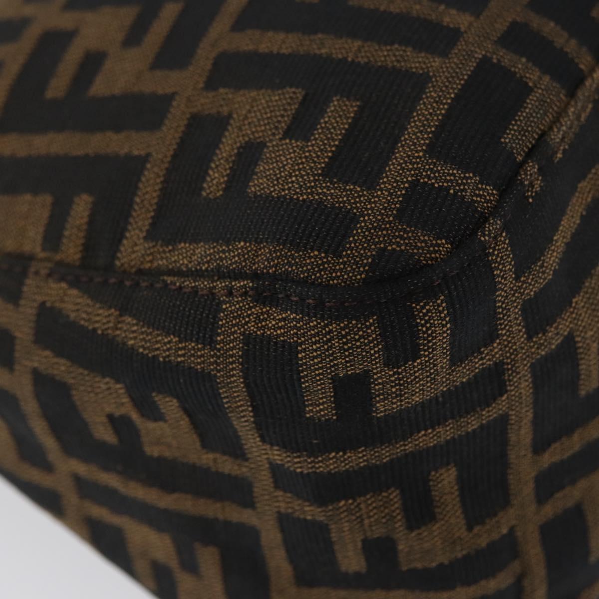 FENDI Zucca Canvas Mamma Baguette Shoulder Bag Brown Black Auth ka3290V