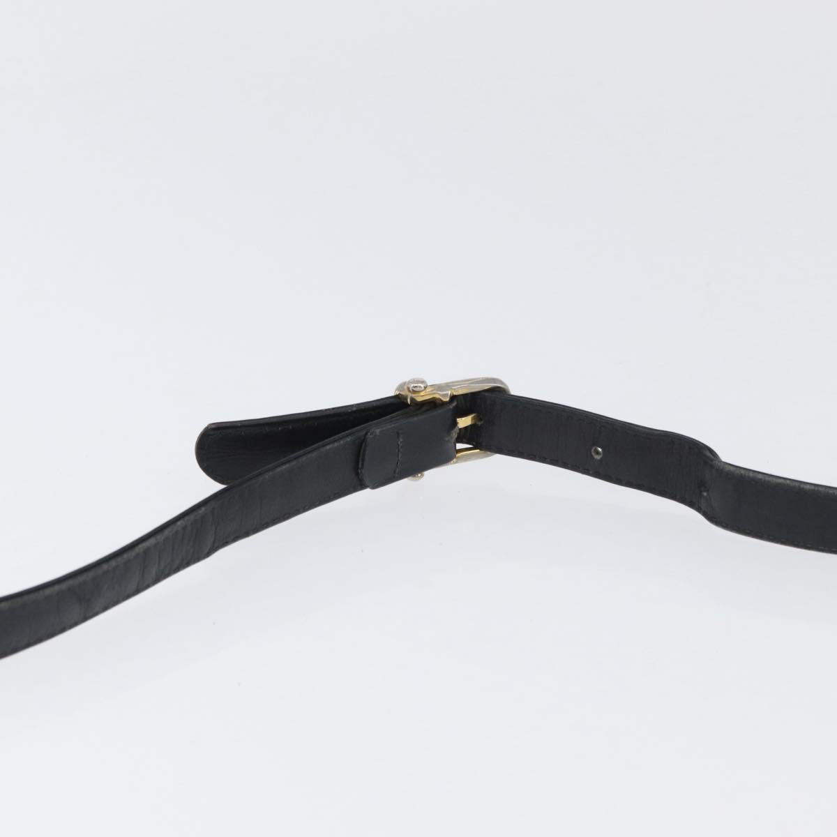 CELINE Shoulder Bag Leather Navy Gold Auth ka3302