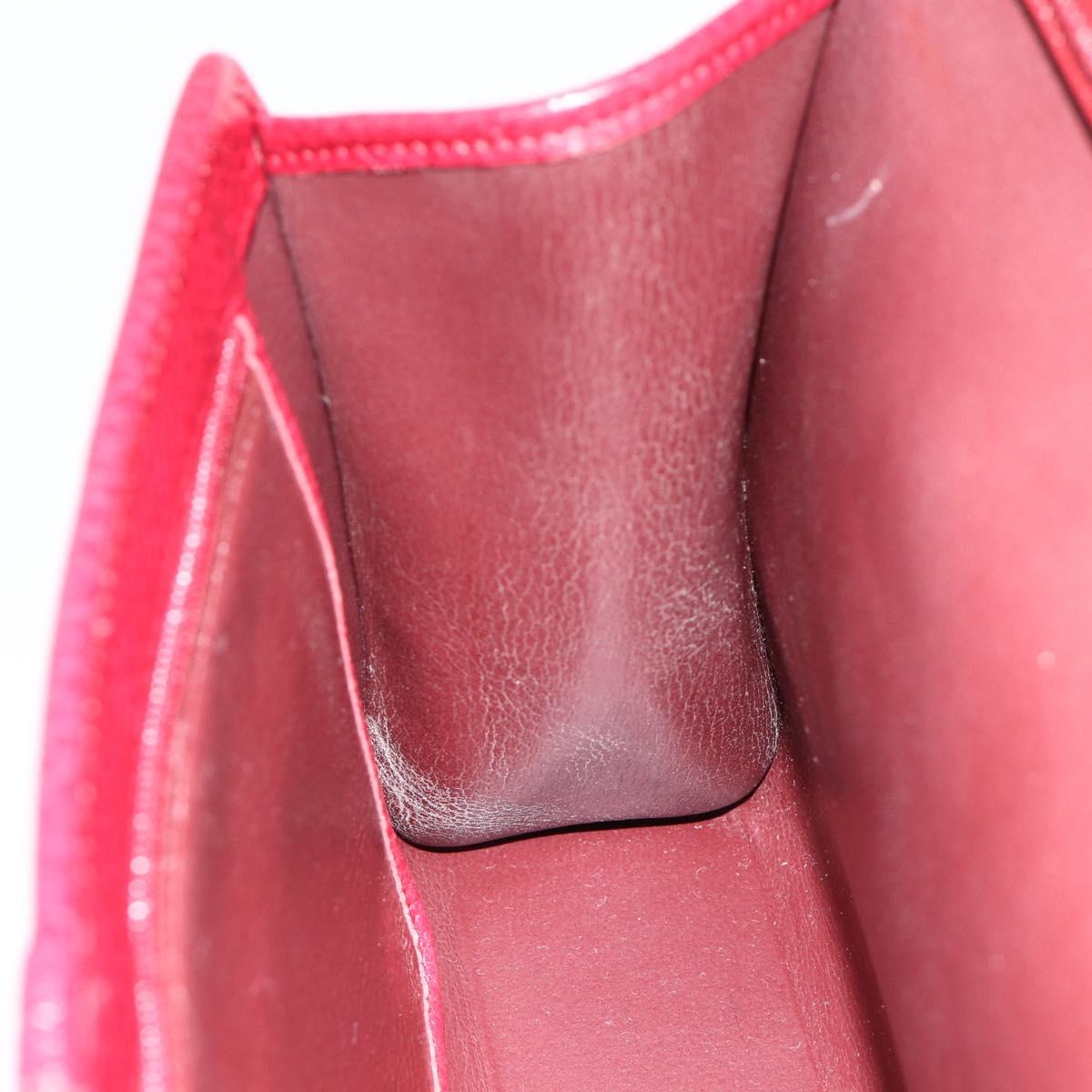 Christian Dior Shoulder Bag Leather Red Gold Auth ka3309