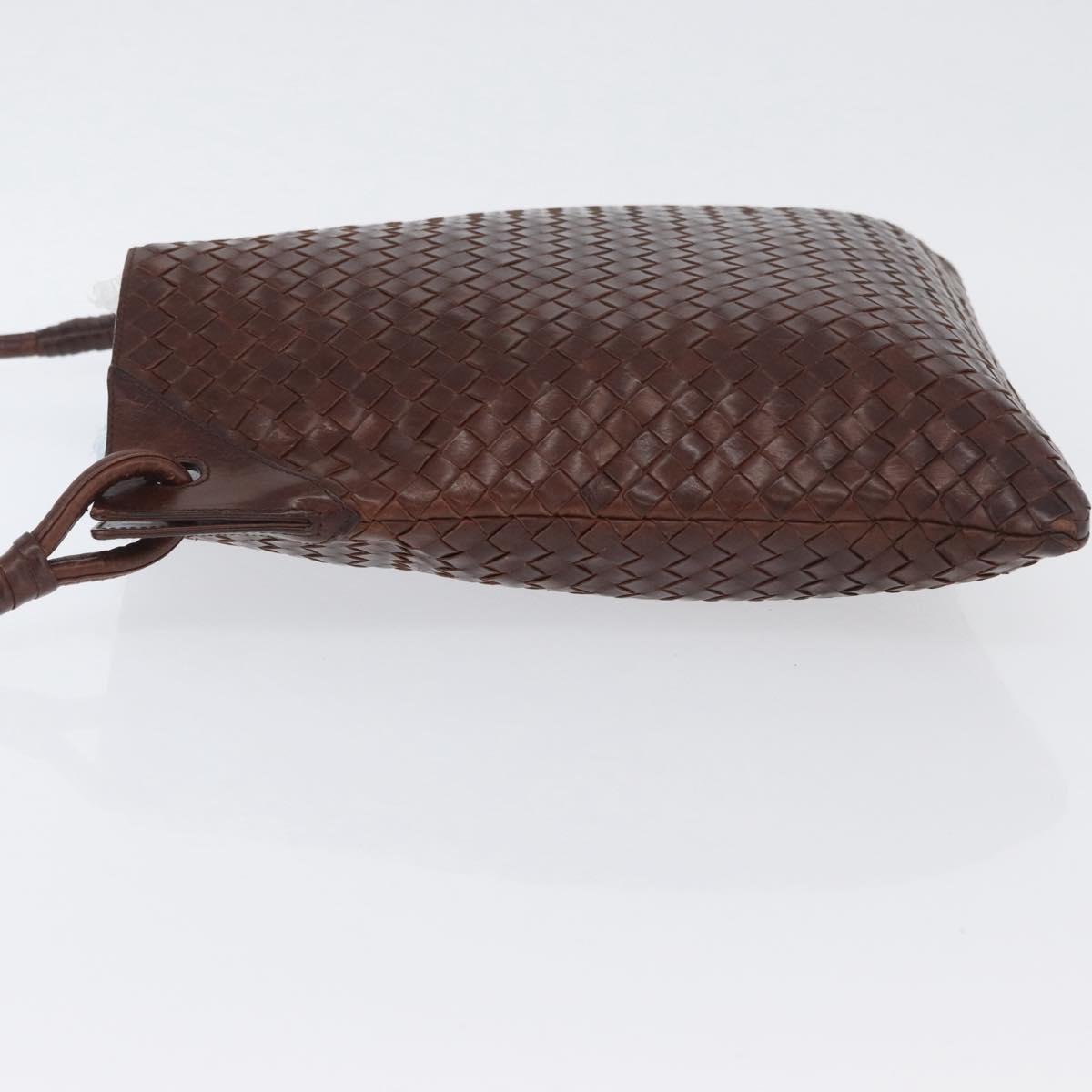 BOTTEGA VENETA INTRECCIATO Shoulder Bag Leather Brown Auth ka3314