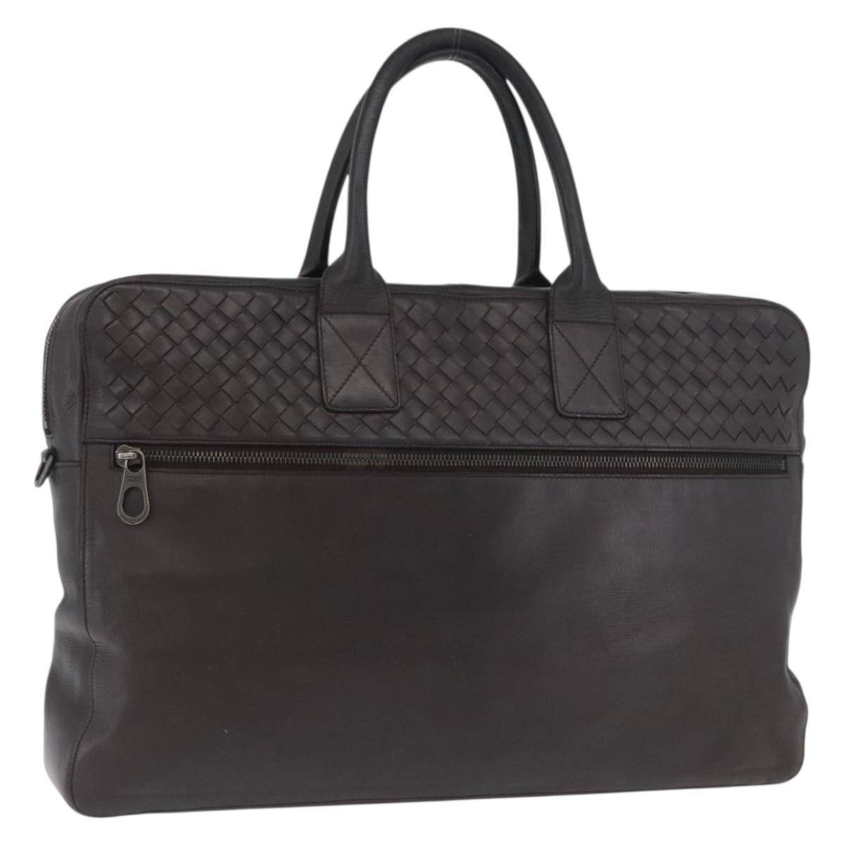BOTTEGA VENETA INTRECCIATO Hand Bag Leather Brown Auth ka3317