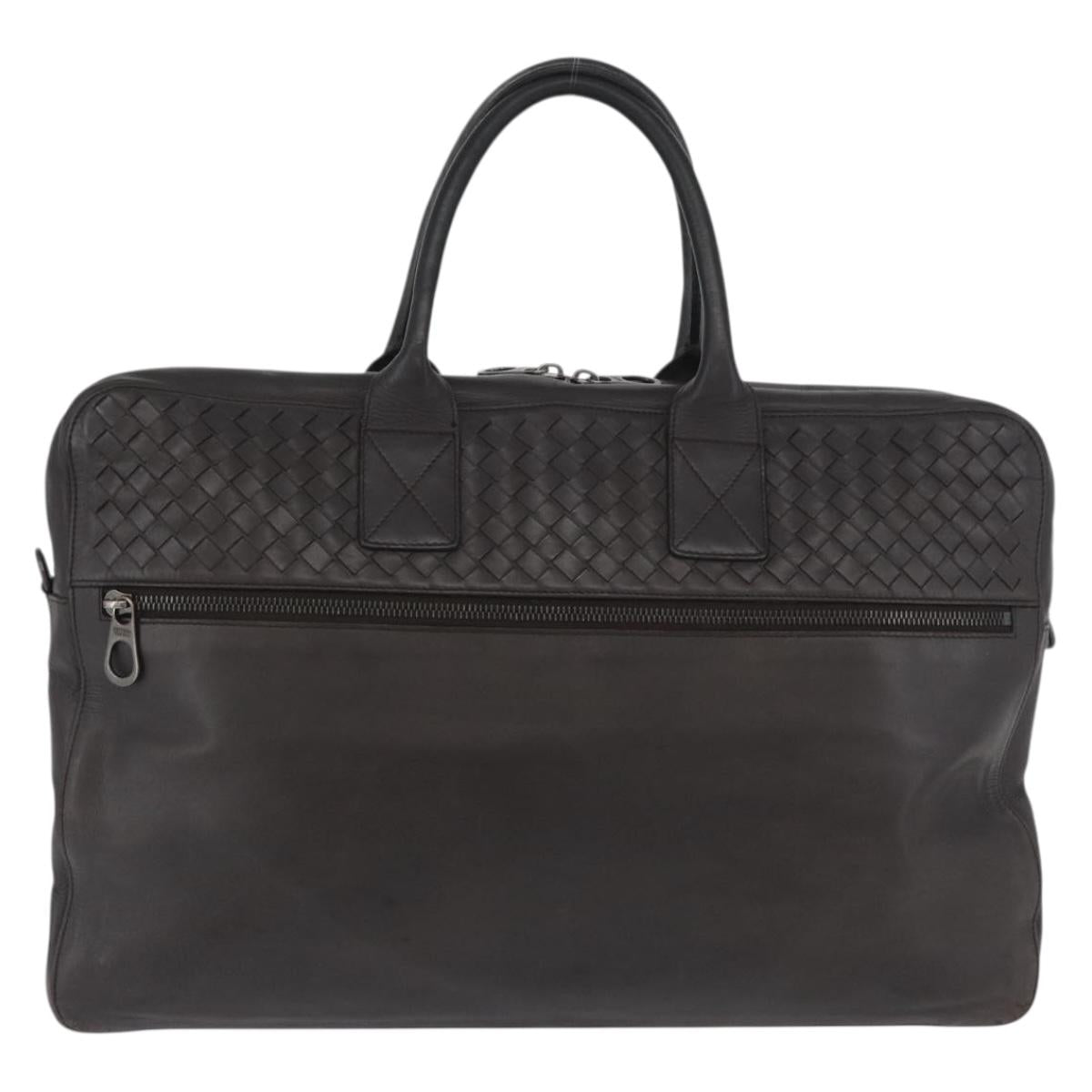 BOTTEGA VENETA INTRECCIATO Hand Bag Leather Brown Auth ka3317