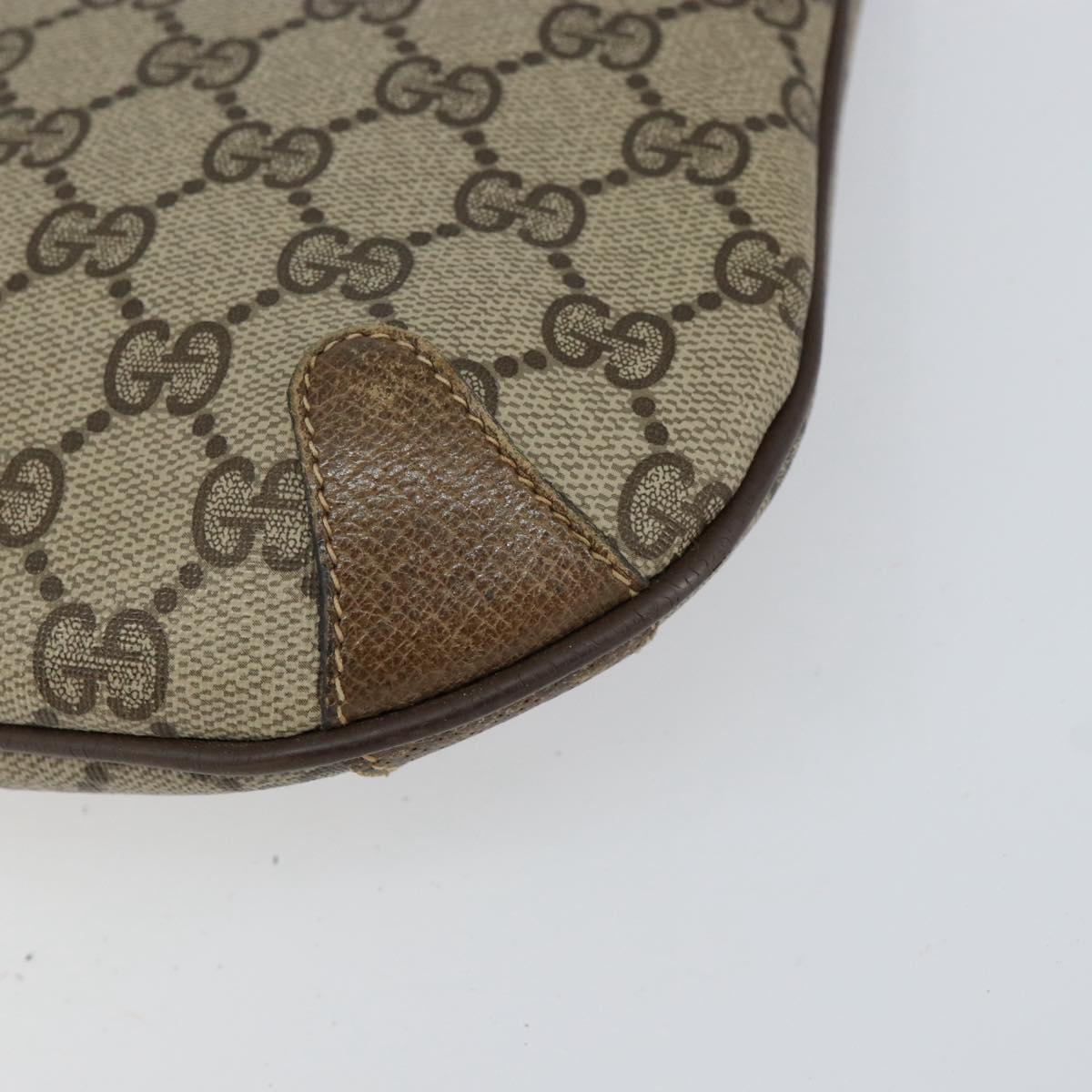 GUCCI GG Supreme Web Sherry Line Bag PVC Beige Gold Red 904 02 026 Auth ka332