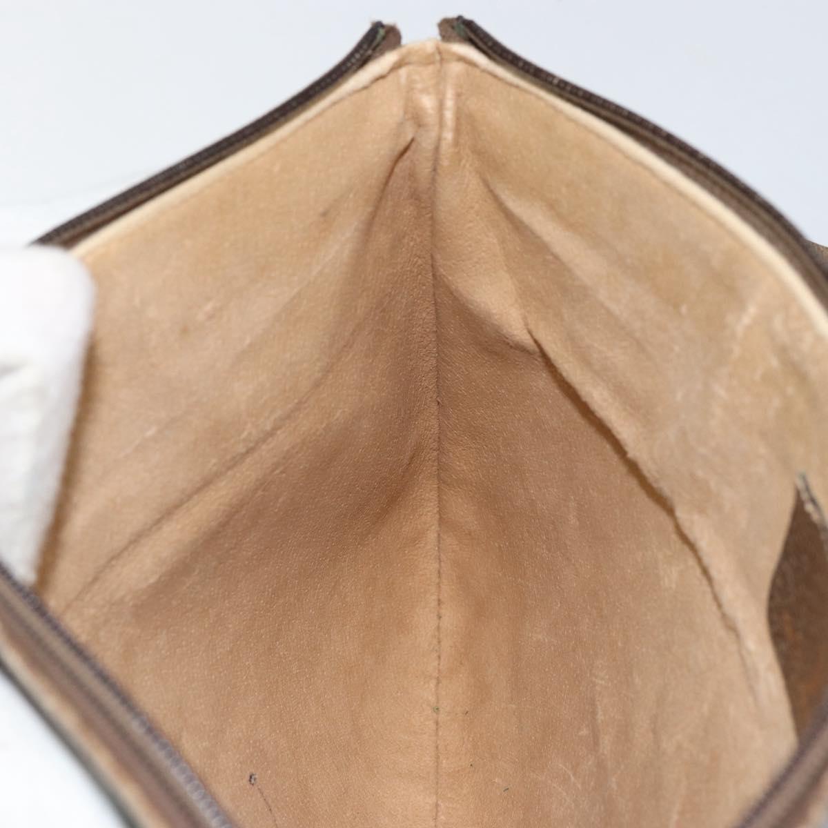 GUCCI GG Supreme Web Sherry Line Bag PVC Beige Gold Red 904 02 026 Auth ka332