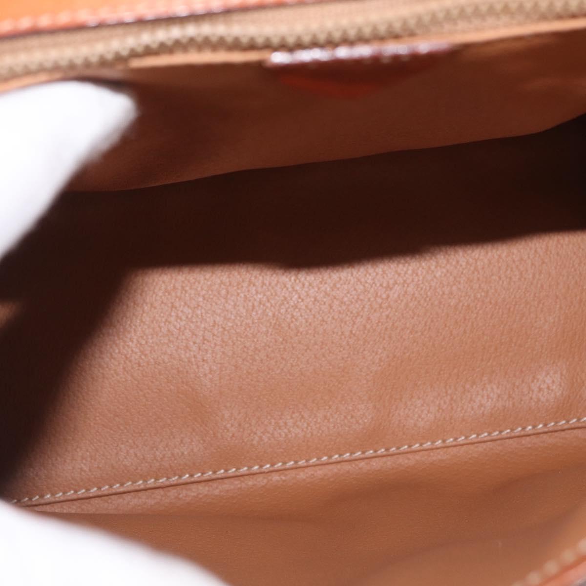 CELINE Macadam Canvas Hand Bag PVC Leather Brown Gold Auth ka3321