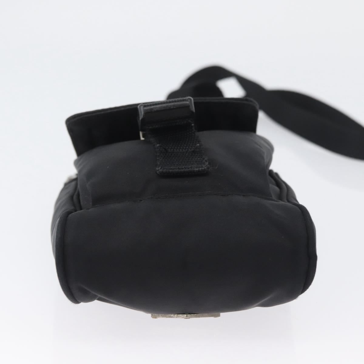 PRADA Shoulder Bag Nylon Black Silver Auth ka3326