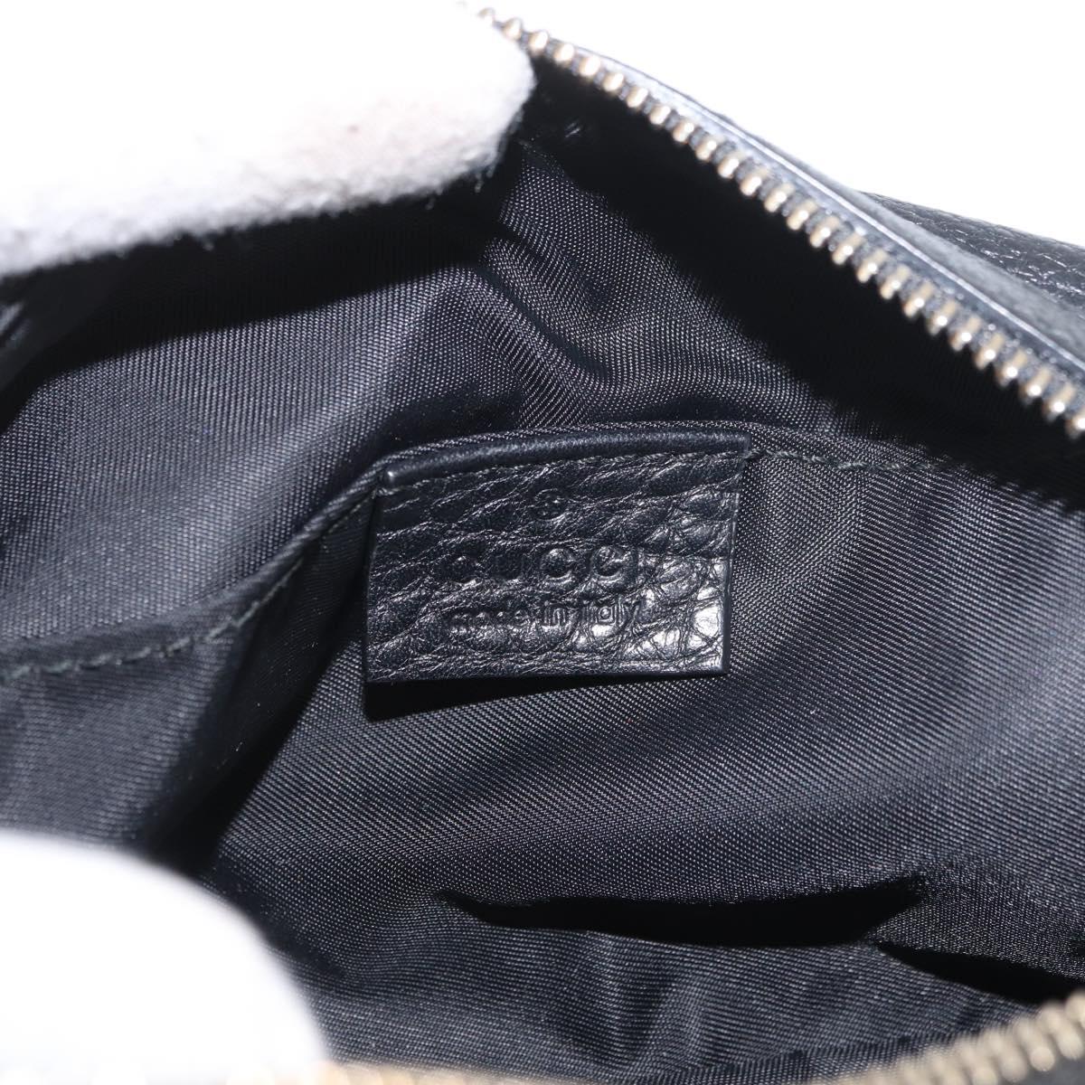 GUCCI Pouch Leather Black Gold 308636 Auth ka3331A