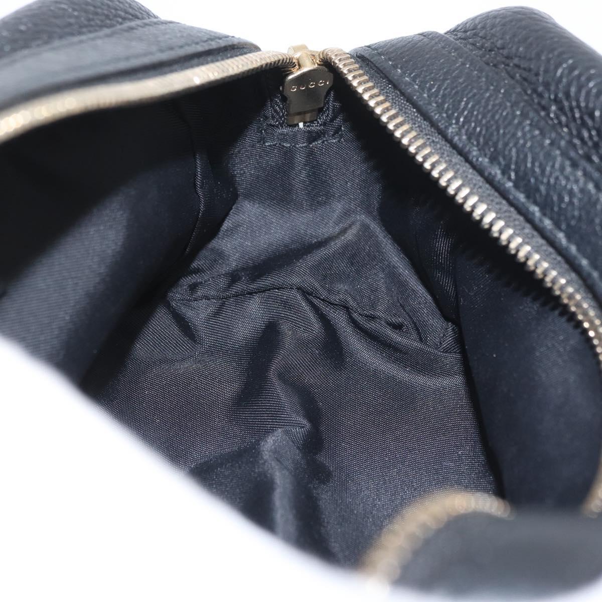 GUCCI Pouch Leather Black Gold 308636 Auth ka3331A