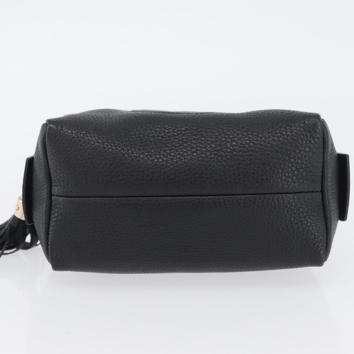GUCCI Pouch Leather Black Gold 308636 Auth ka3331A