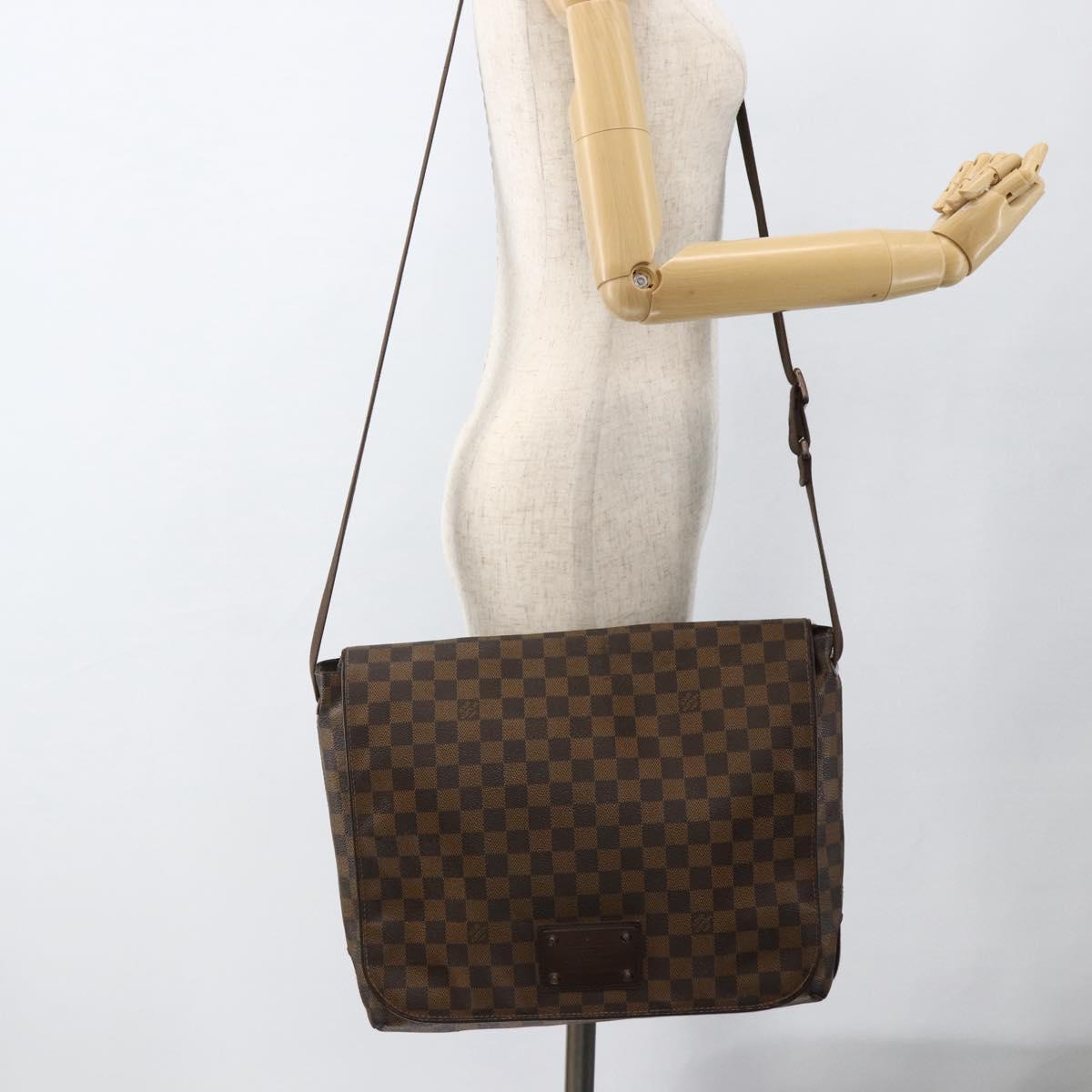 LOUIS VUITTON Damier Ebene Brooklyn MM Shoulder Bag N51211 LV Auth ka3342