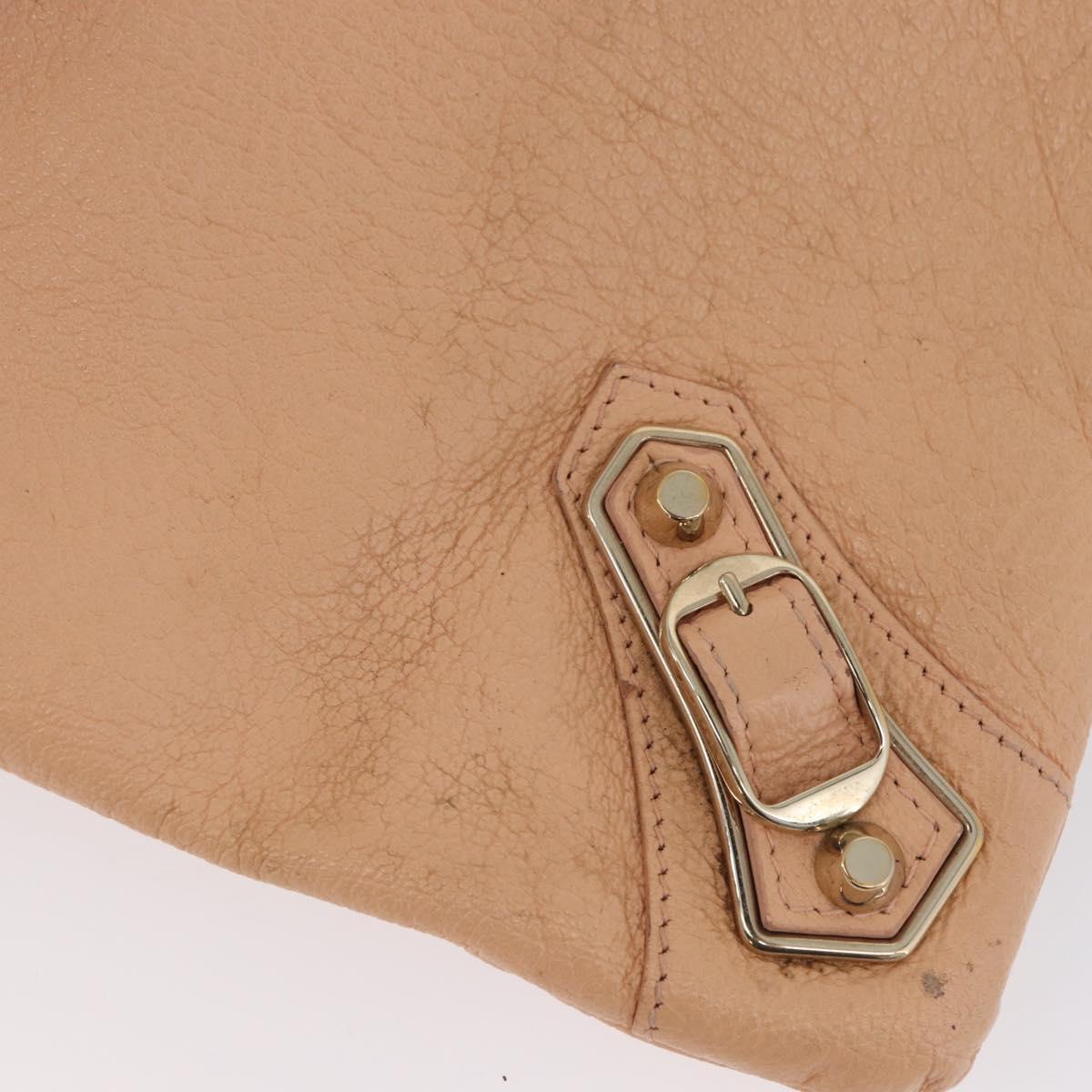 BALENCIAGA Metallic Edge Classic Envelope Bag Leather Pale Orange Auth ka3352