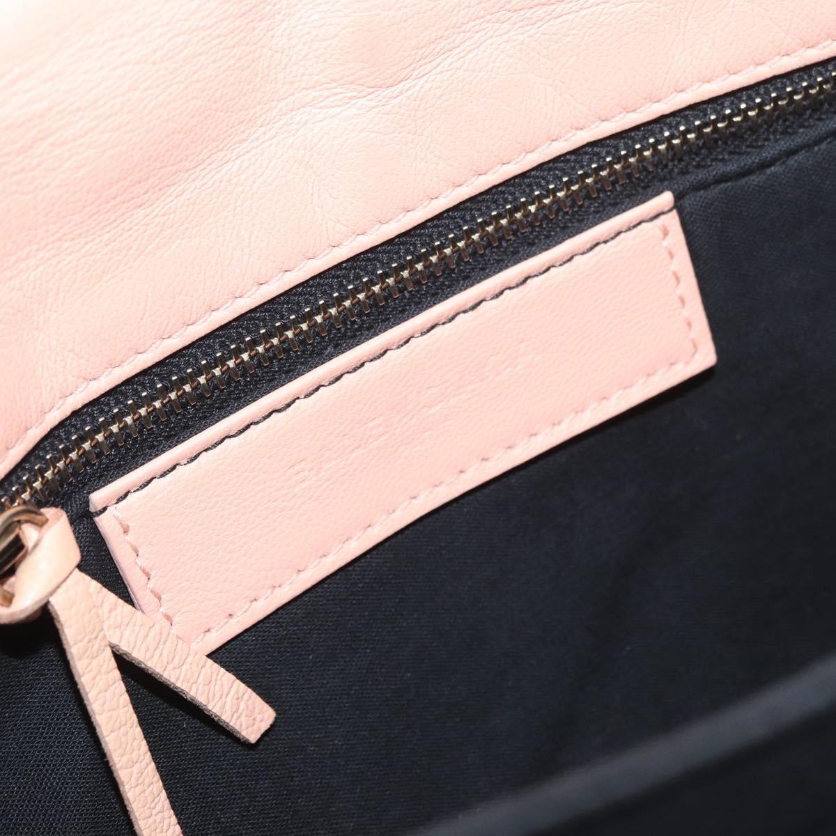 BALENCIAGA Metallic Edge Classic Envelope Bag Leather Pale Orange Auth ka3352