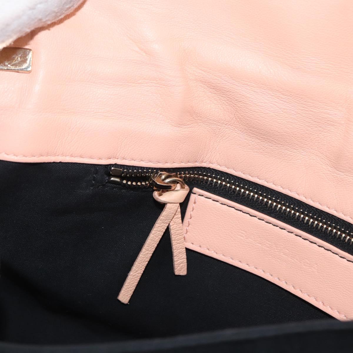 BALENCIAGA Metallic Edge Classic Envelope Bag Leather Pale Orange Auth ka3352