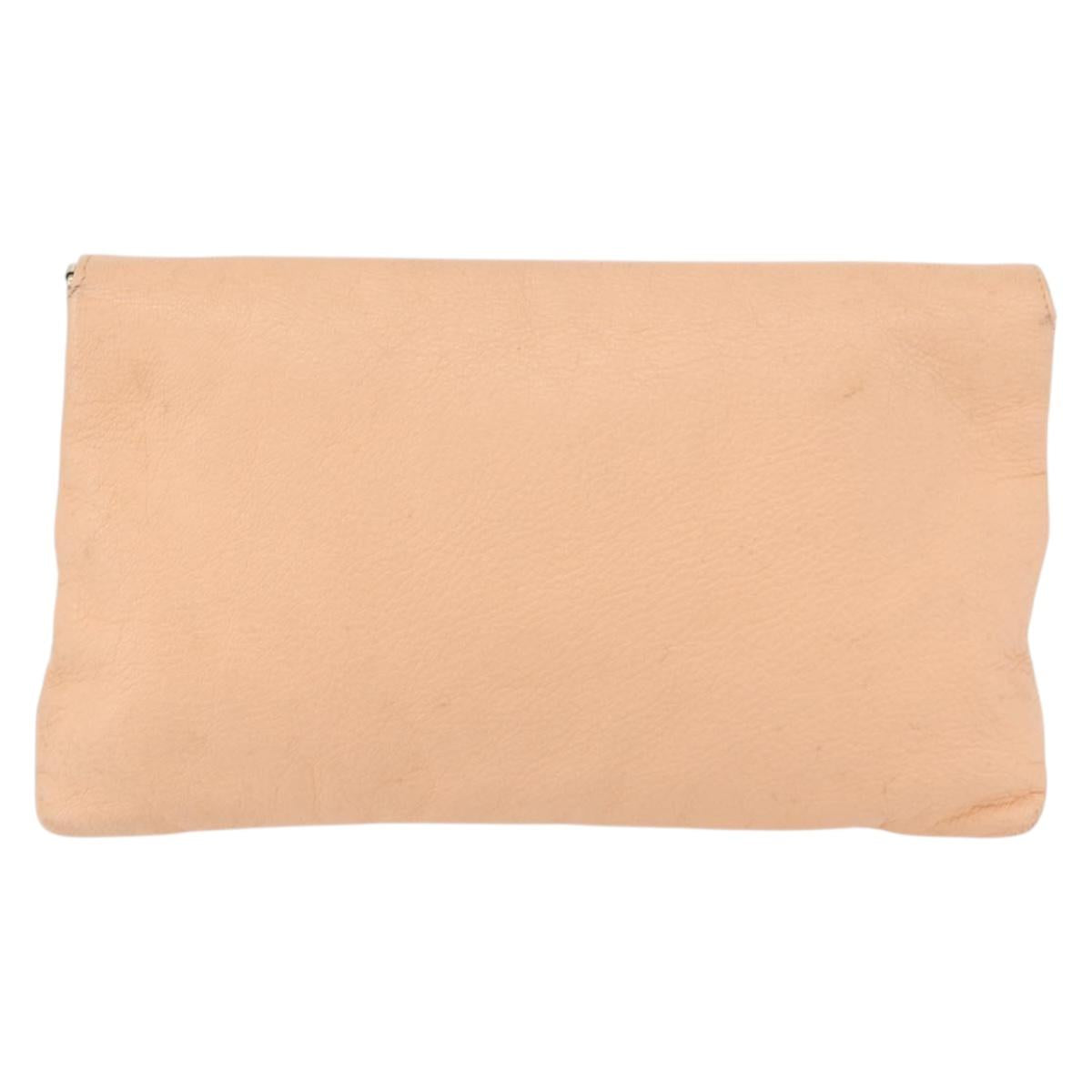 BALENCIAGA Metallic Edge Classic Envelope Bag Leather Pale Orange Auth ka3352
