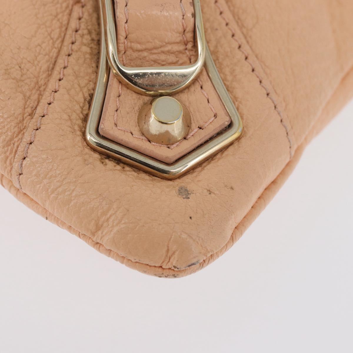 BALENCIAGA Metallic Edge Classic Envelope Bag Leather Pale Orange Auth ka3352