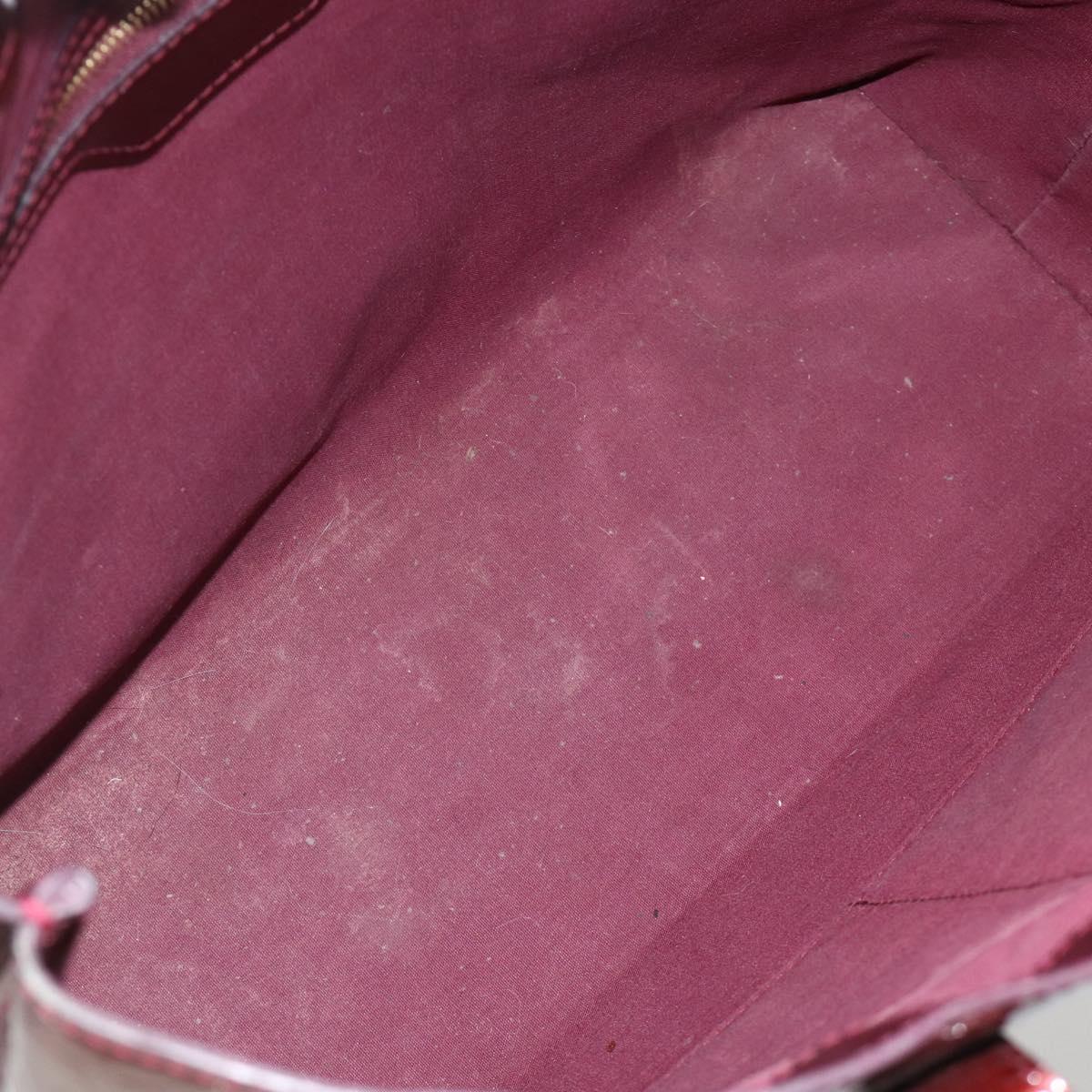 LOUIS VUITTON Vernis Wilshire MM Hand Bag Rouge Favist M91646 LV Auth ka3359
