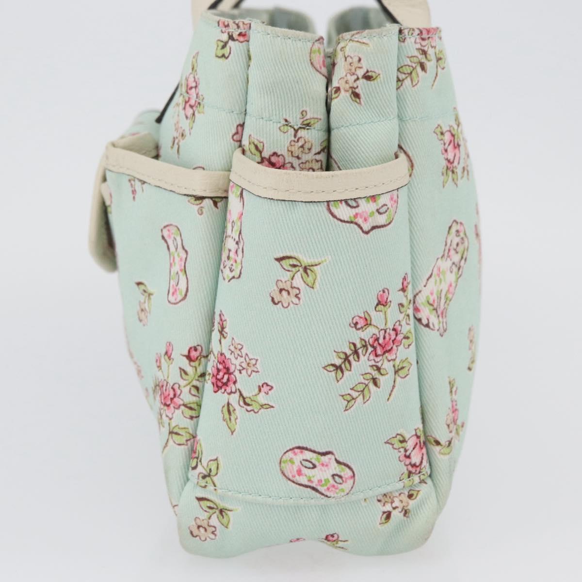 GUCCI Hand Bag Canvas Light Blue Auth ka3365