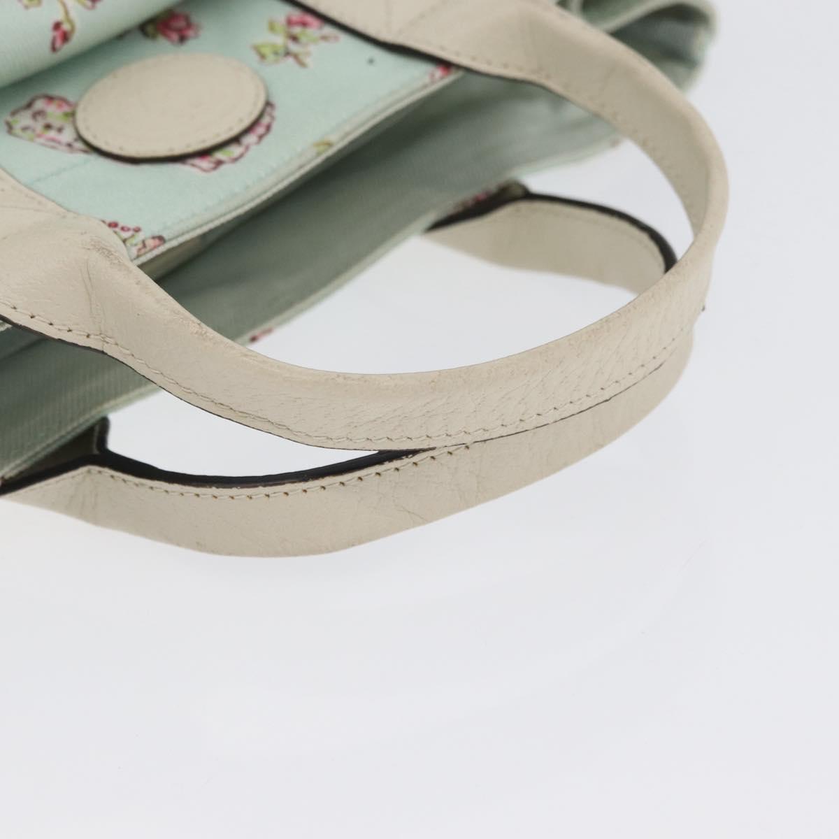GUCCI Hand Bag Canvas Light Blue Auth ka3365