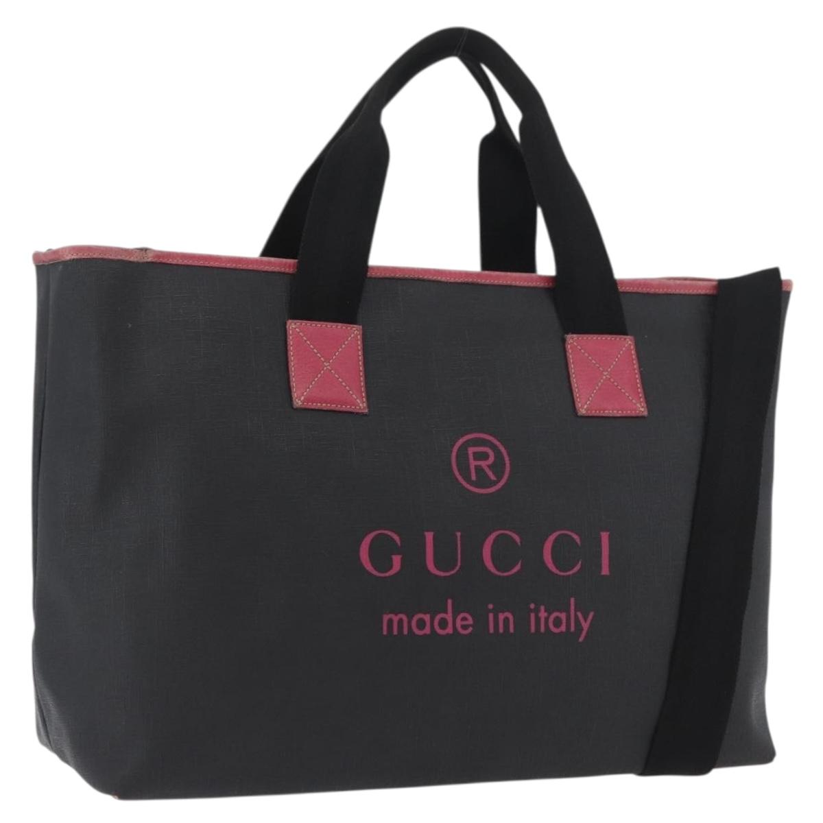 GUCCI Tote Bag PVC Black 162785 Auth ka3368