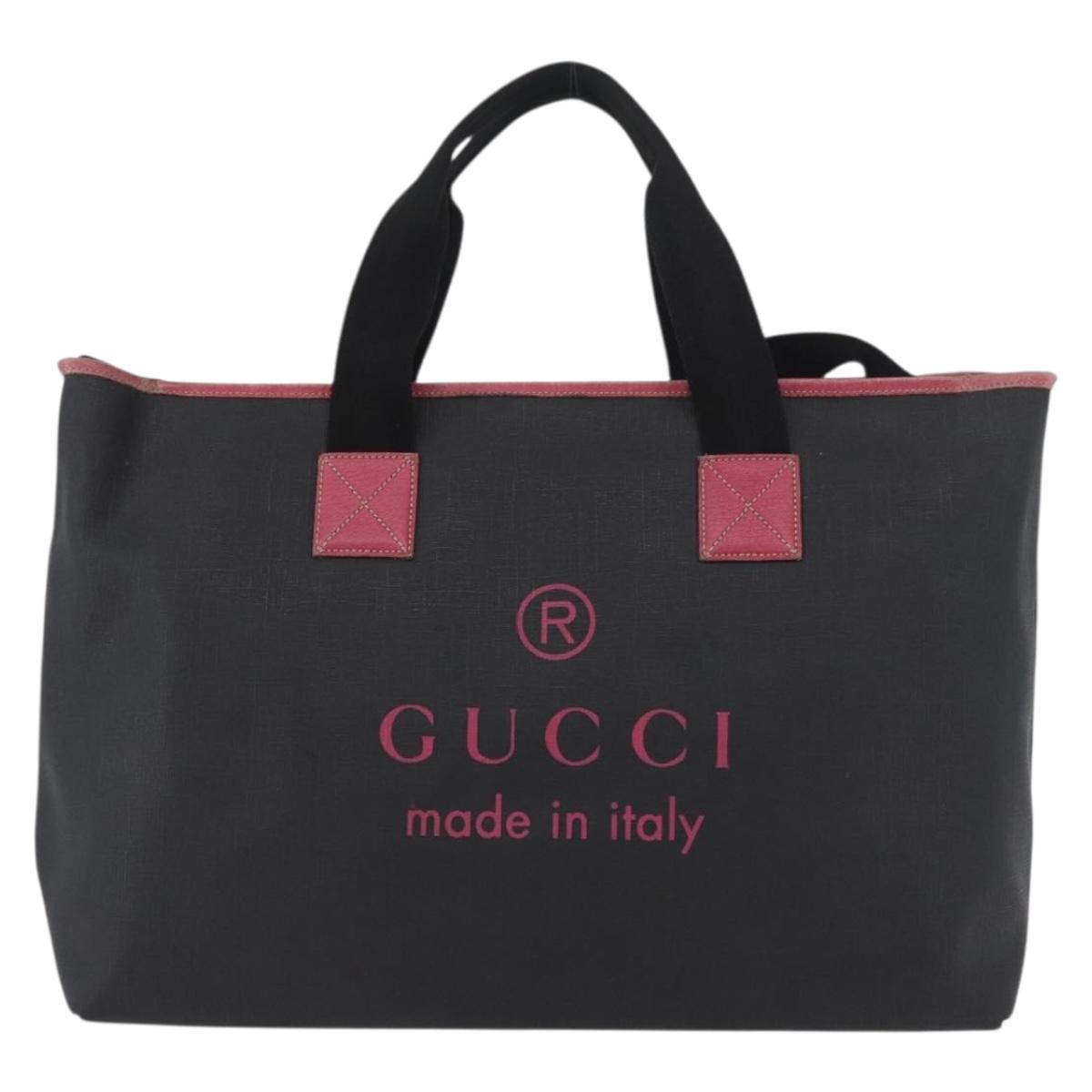 GUCCI Tote Bag PVC Black 162785 Auth ka3368