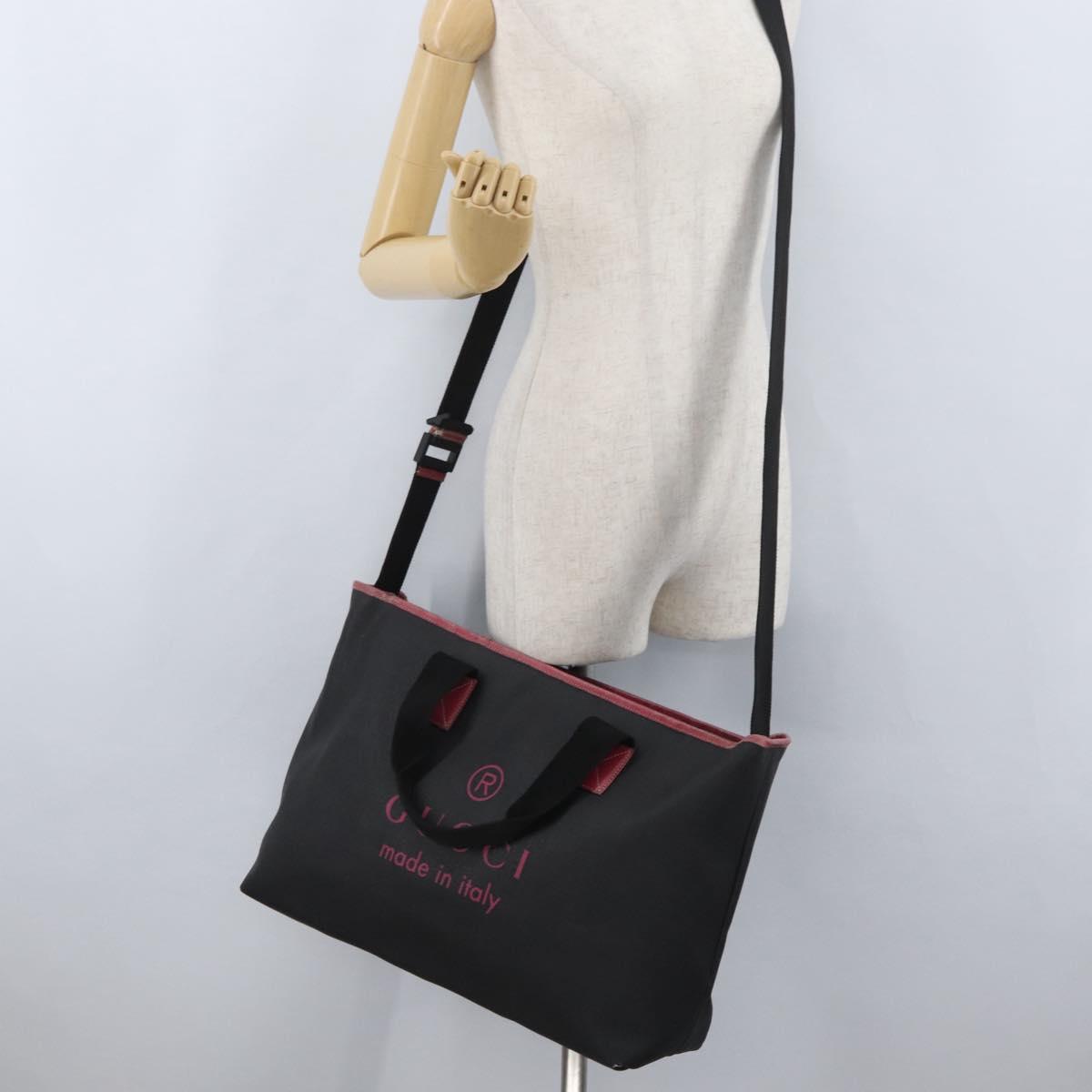 GUCCI Tote Bag PVC Black 162785 Auth ka3368